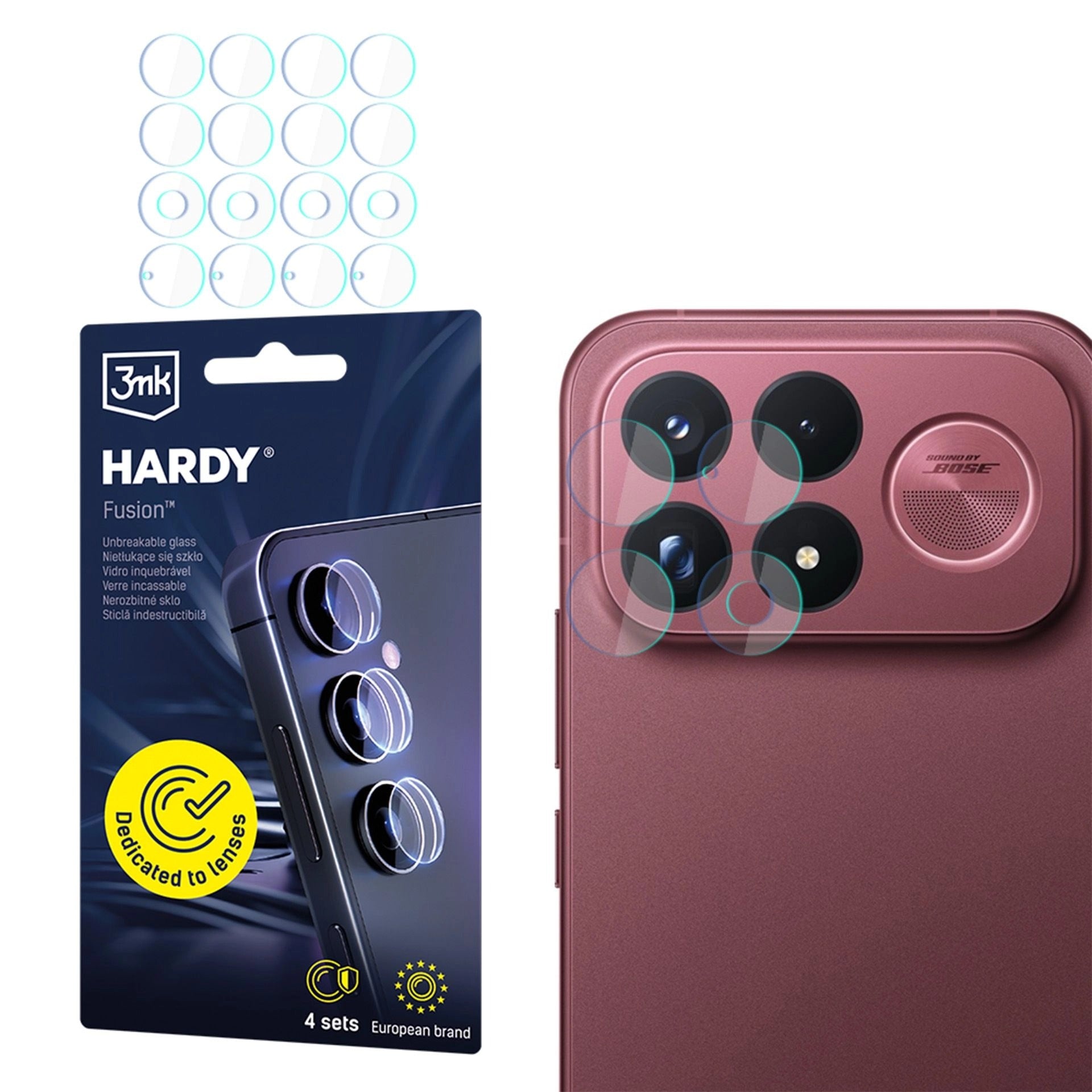 4x Hybridglas Kameraschutz für Linsen für Xiaomi POCO F9 Ultra, 3mk Hardy Fusion Lens Protection (1/10)