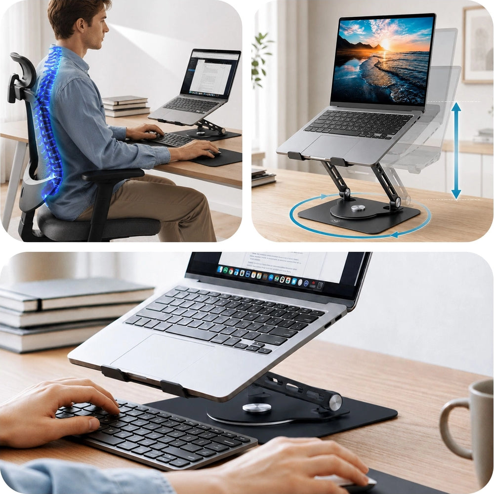 Laptop- und Tablet-Halterung für Geräte bis zu 17,3", 3mk Solid Stand 360°, (6/9)