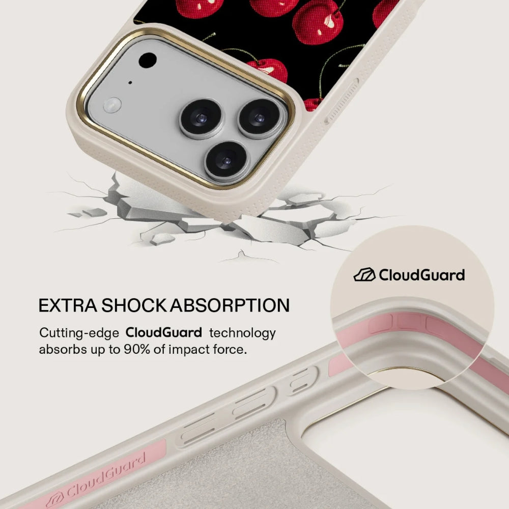 Handyhülle für iPhone 18 Pro, Burga Elite Light MagSafe, Cherrybomb Gold (4/8)