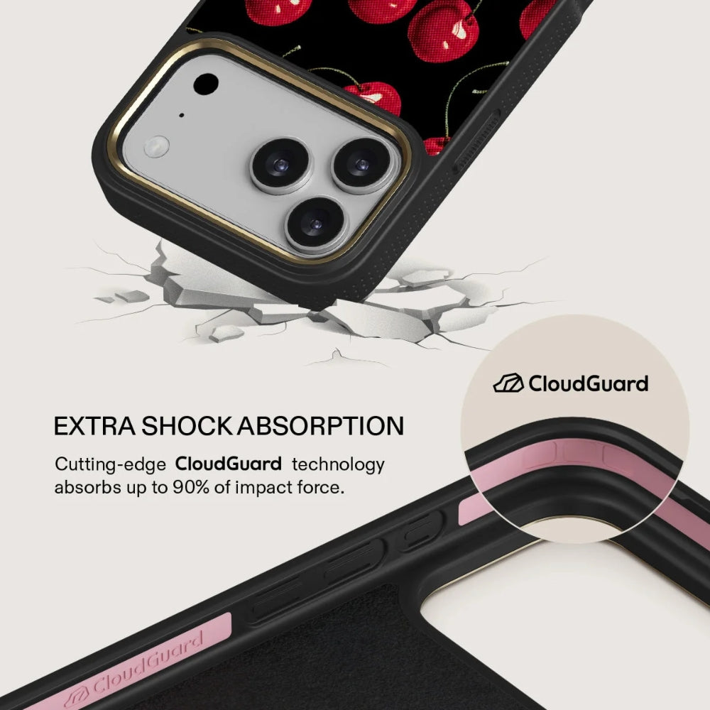 Handyhülle für iPhone 18 Pro Max, Burga Elite Dark MagSafe, Cherrybomb Gold (4/9)