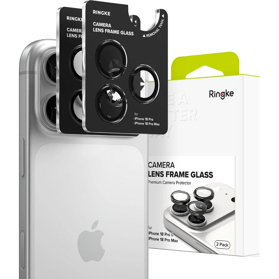 Kameraschutz Ringke Camera Lens Frame Glass für iPhone 18 Pro Max / 18 Pro, Schwarzer Rahmen (1/8)