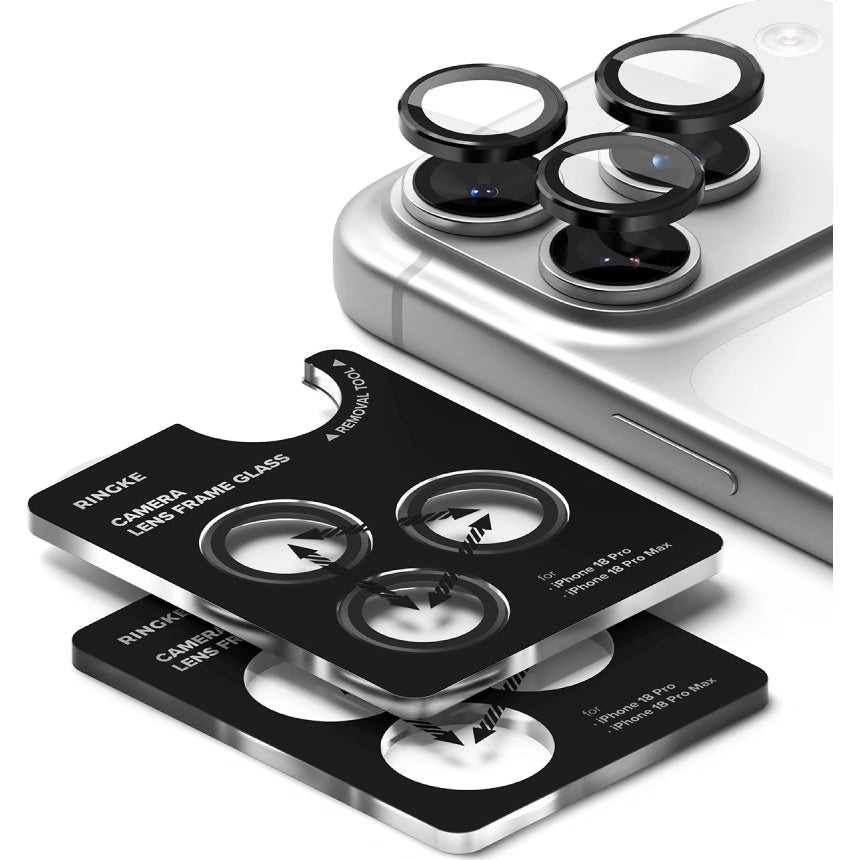 Kameraschutz Ringke Camera Lens Frame Glass für iPhone 18 Pro Max / 18 Pro, Schwarzer Rahmen (3/8)