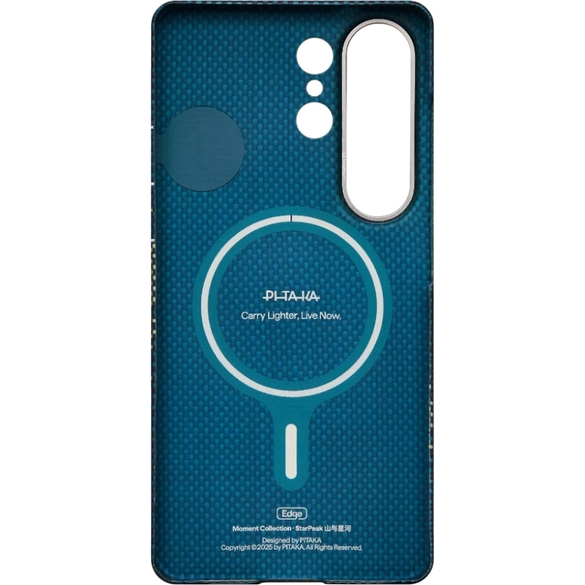 Aramid Handyhülle für Galaxy S26 Ultra, Pitaka Edge Case, mit programmierbaren Tasten Aaron Button, mit MagSafe, Grün und Gelb mit Kevlar (5/5)