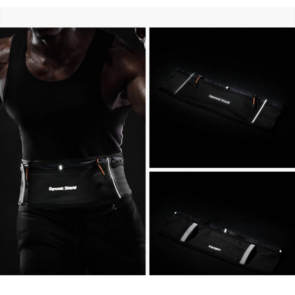 Hüfttasche zum Laufen, Spigen A712 Dynamic Shield Waist Bag M, Schwarz