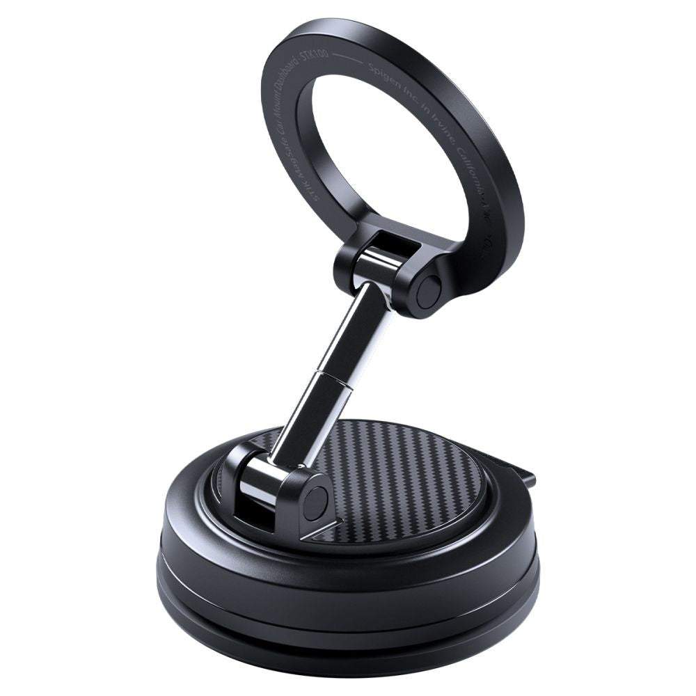 Magnetische Autohalterung für MagSafe für Smartphone, für Armaturenbrett oder Windschutzscheibe, Spigen STK100 VacuumLock Magnetic Car Mount, Schwarz
