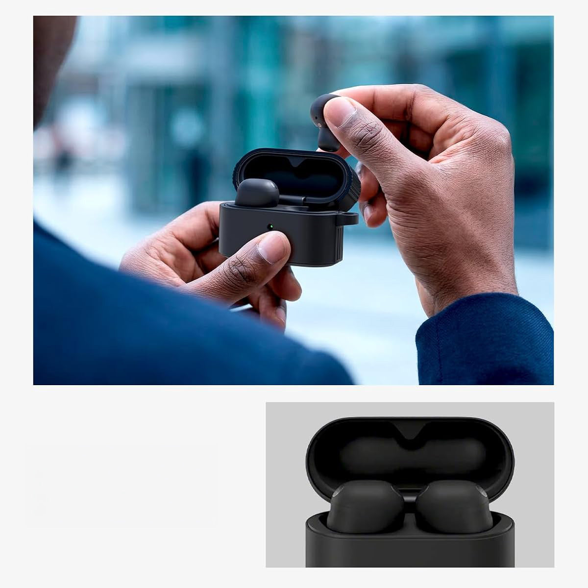 Schutzhülle für Sony WF-1000XM6, Spigen Rugged Armor, Schwarz