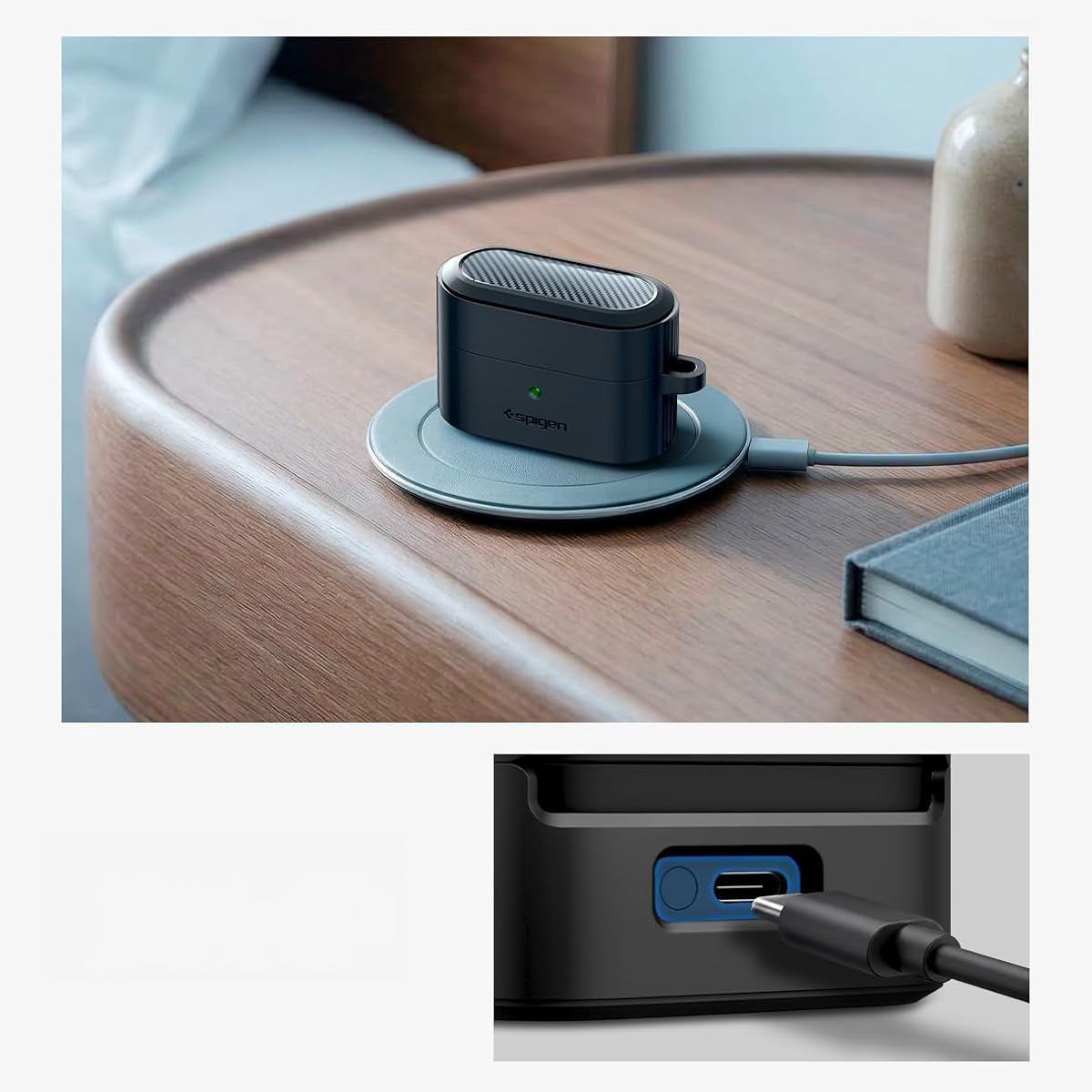 Schutzhülle für Sony WF-1000XM6, Spigen Rugged Armor, Schwarz