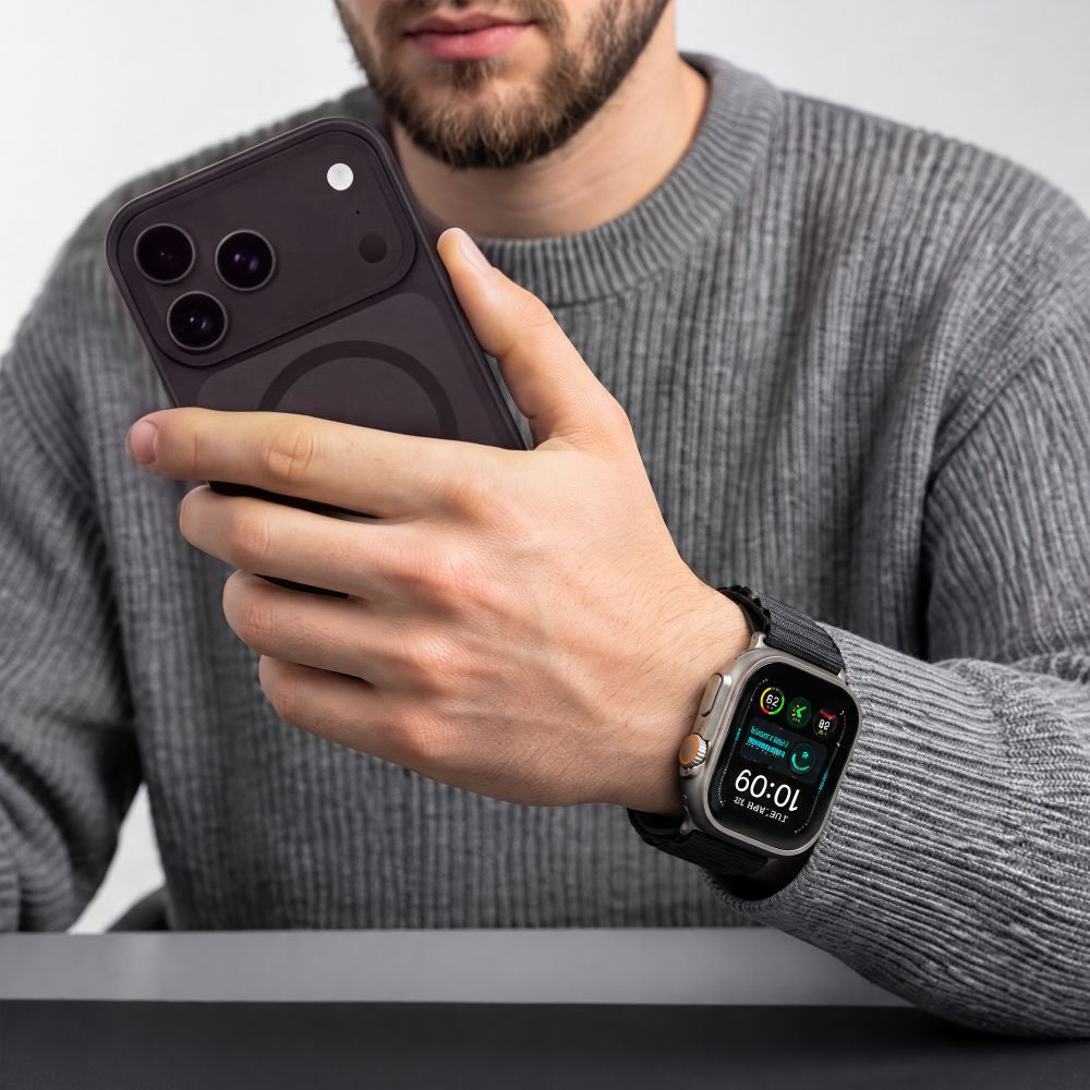 Armband für Apple Watch 49/46/45/44 mm, Tech Protect Nylon Pro, Schwarz (5/7)