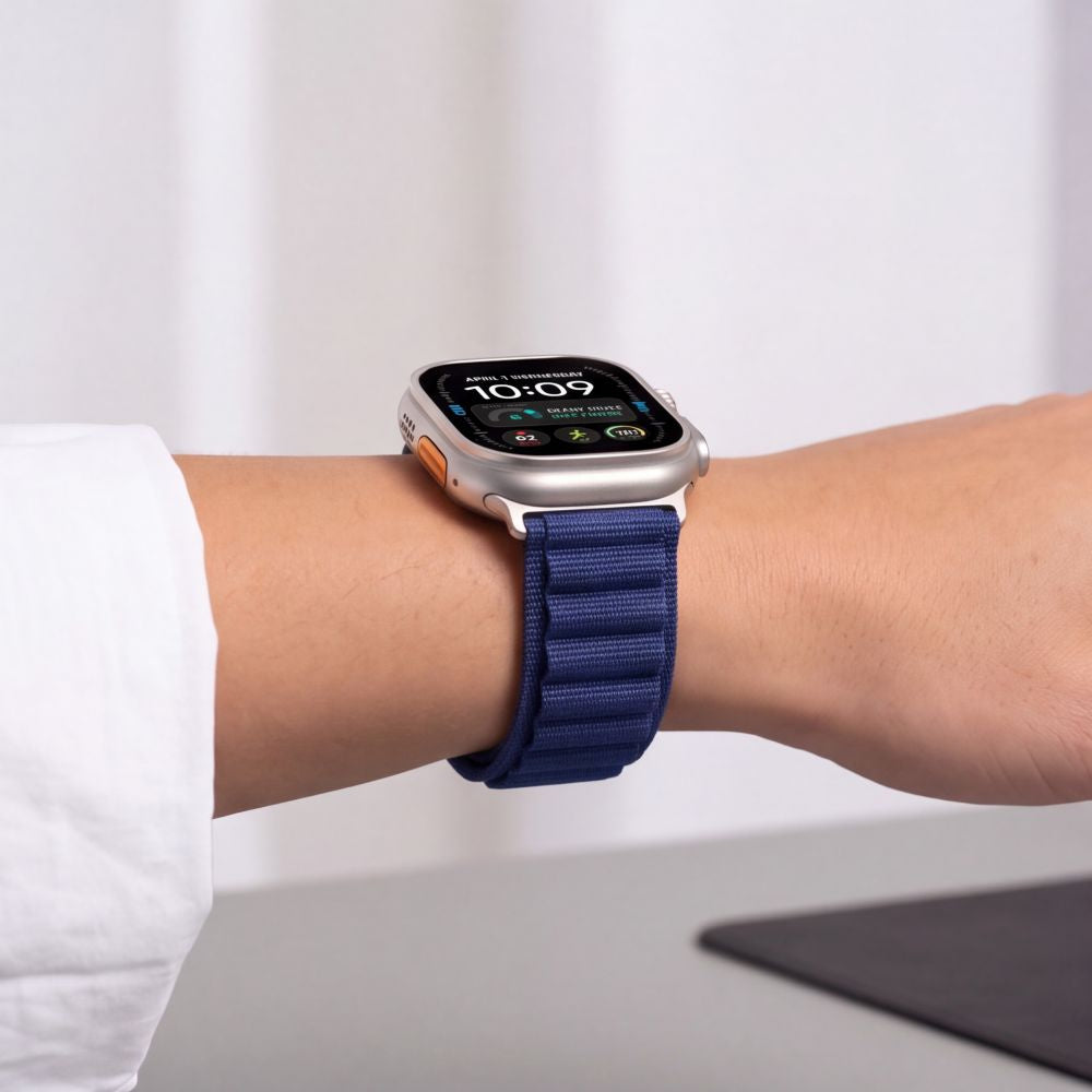 Armband für Apple Watch 49/46/45/44 mm, Tech Protect Nylon Pro, Dunkelblau (6/9)