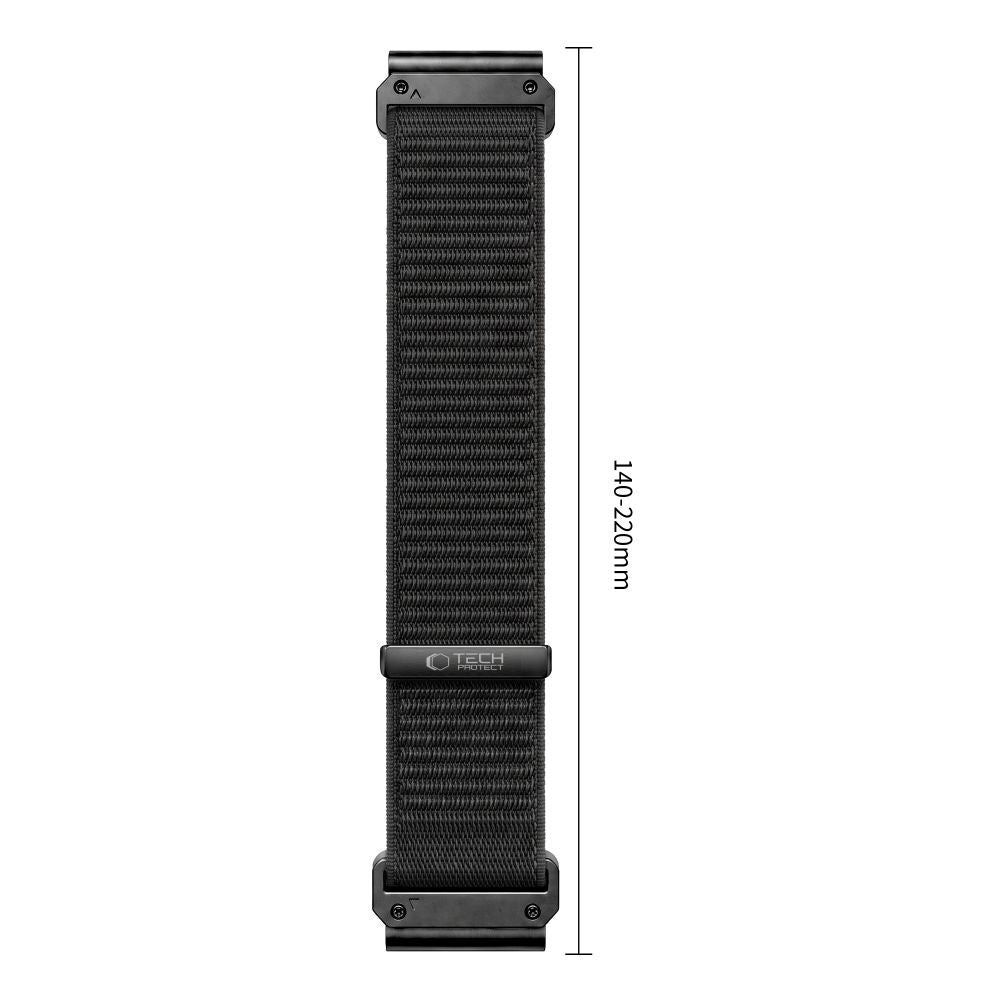 Armband für QuickFit 22 mm, Tech-Protect NylonLoop, Schwarz (2/9)