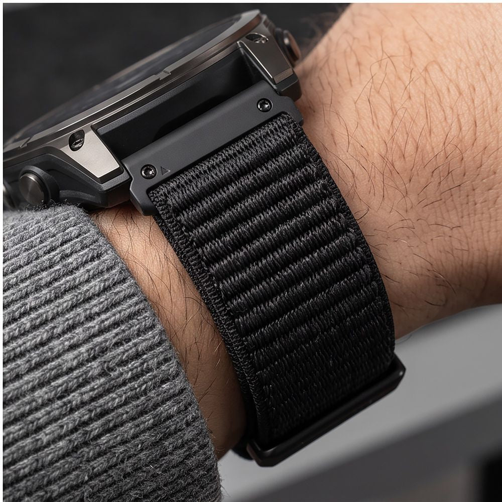 Armband für QuickFit 22 mm, Tech-Protect NylonLoop, Schwarz (8/9)