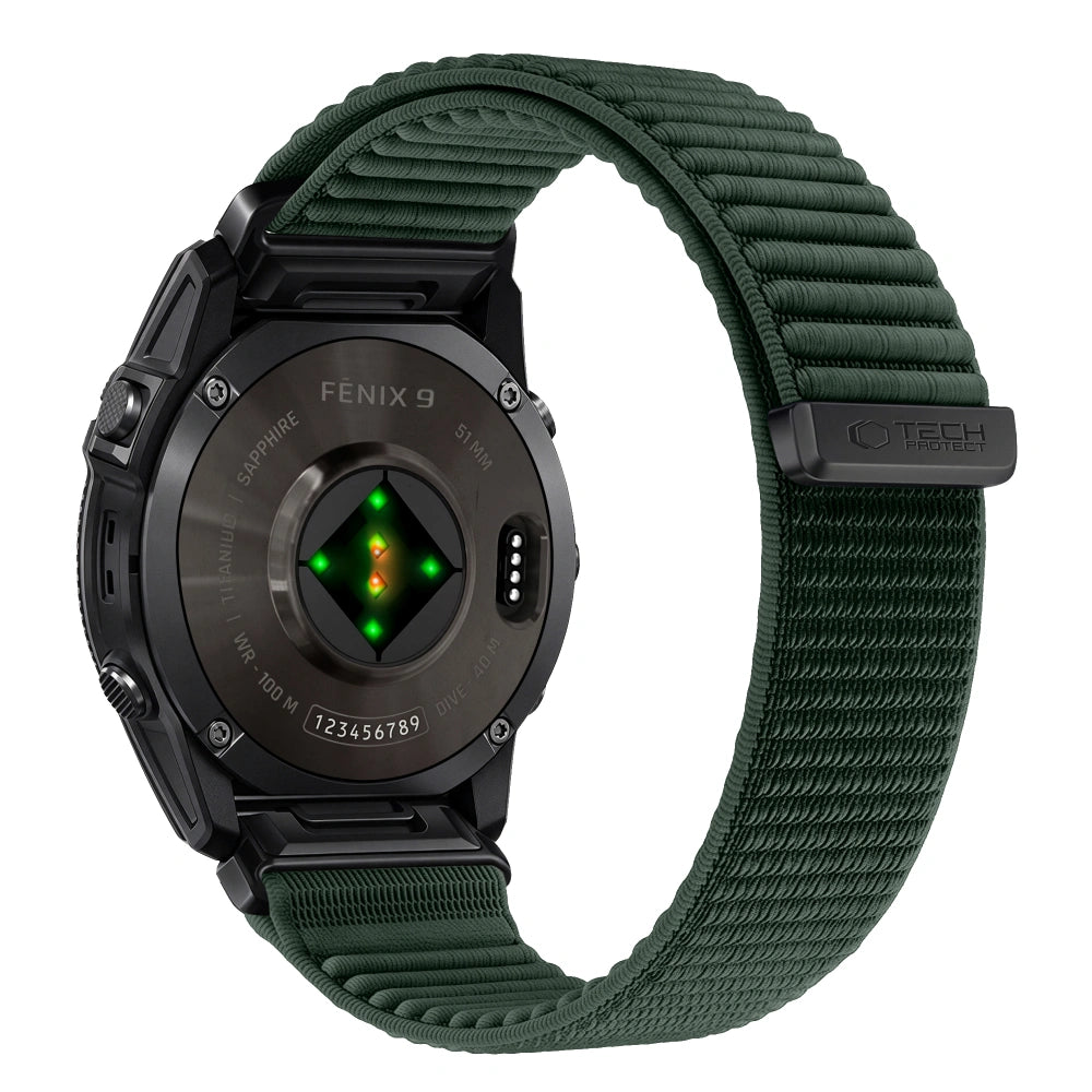 Armband für QuickFit 26 mm, Tech Protect NylonLoop, Grün (1/9)