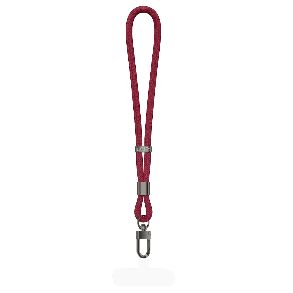 Handy Lanyard für das Handgelenk, universell, Tech-Protect C11S Rope Wrist Strap, Burgunderrot