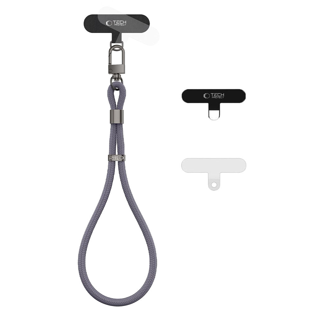 Handy Lanyard für das Handgelenk, universell, Tech-Protect C11S Rope Wrist Strap, Grau