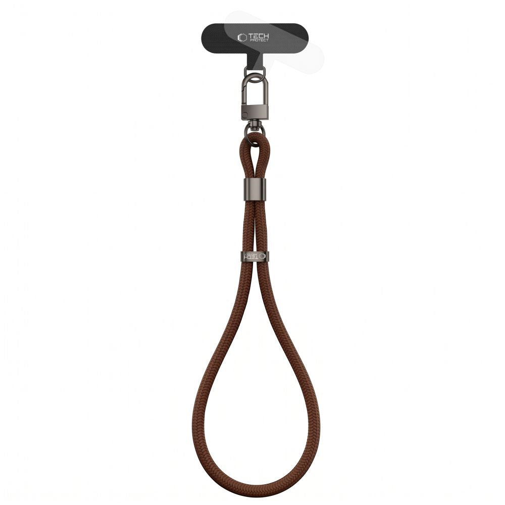 Handy Lanyard für das Handgelenk, universell, Tech-Protect C11S Rope Wrist Strap, Braun