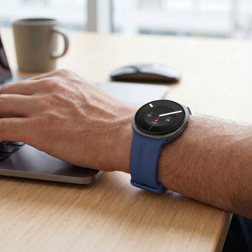 Silikon Armband für Samsung Galaxy Watch 9 40 mm / 44 mm / 8 40 mm / 44 mm / 8 Classic 46 mm, Tech-Protect Silicone Evo, Dunkelblau