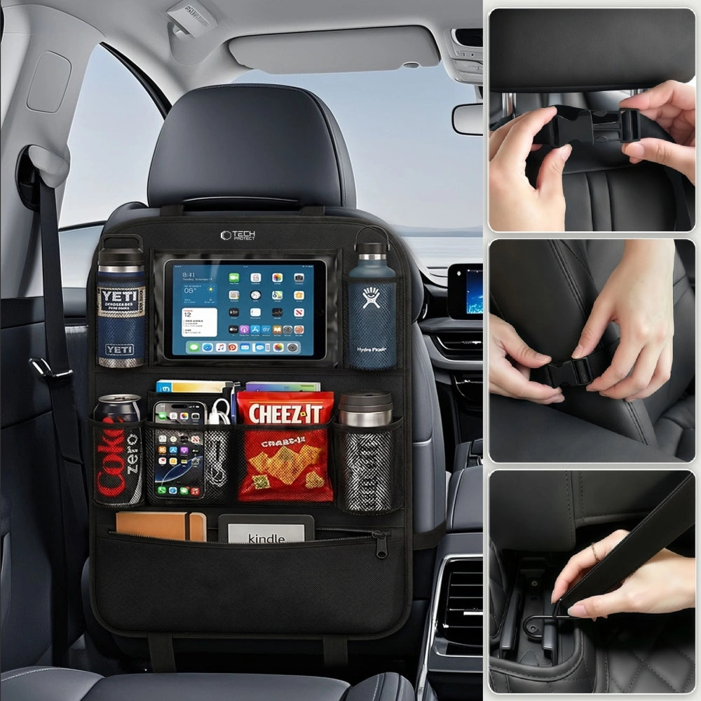 Organizer für die Rückenlehne im Auto, Tech-Protect UCA200, Schwarz