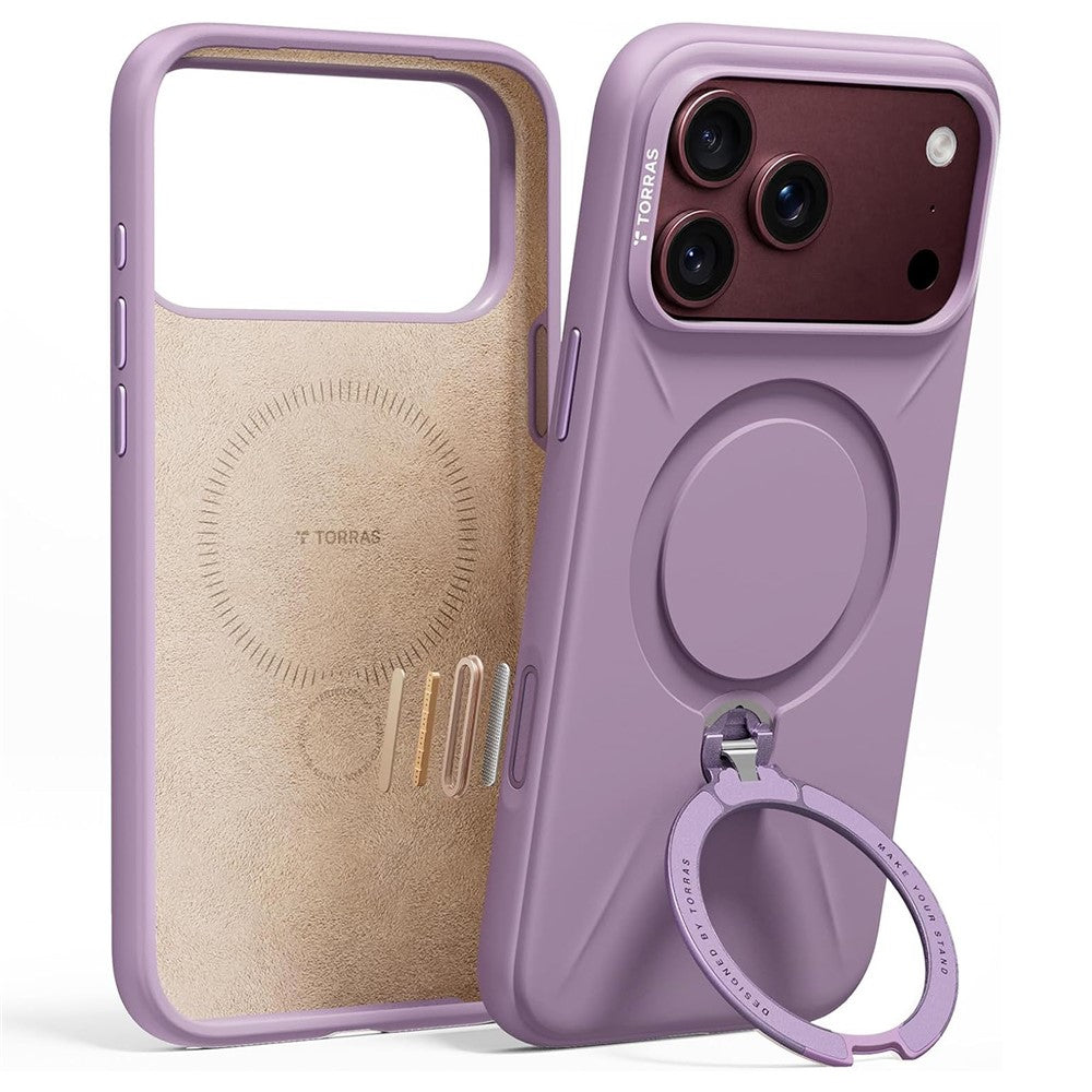 Handyhülle mit 360° drehbarem Standfuß mit MagSafe für iPhone 18 Pro Max / 17 Pro Max, Torras Q3 Silicone, Violett (1/9)