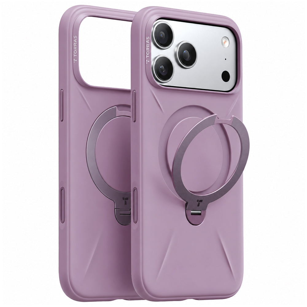 Handyhülle mit 360° drehbarem Standfuß mit MagSafe für iPhone 18 Pro Max / 17 Pro Max, Torras Q3 Silicone, Violett (2/9)