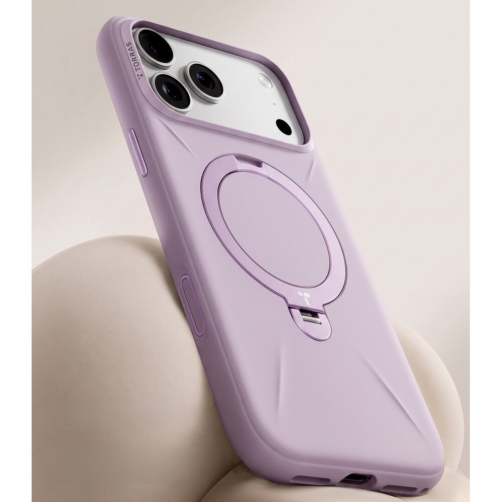 Handyhülle mit 360° drehbarem Standfuß mit MagSafe für iPhone 18 Pro Max / 17 Pro Max, Torras Q3 Silicone, Violett (9/9)