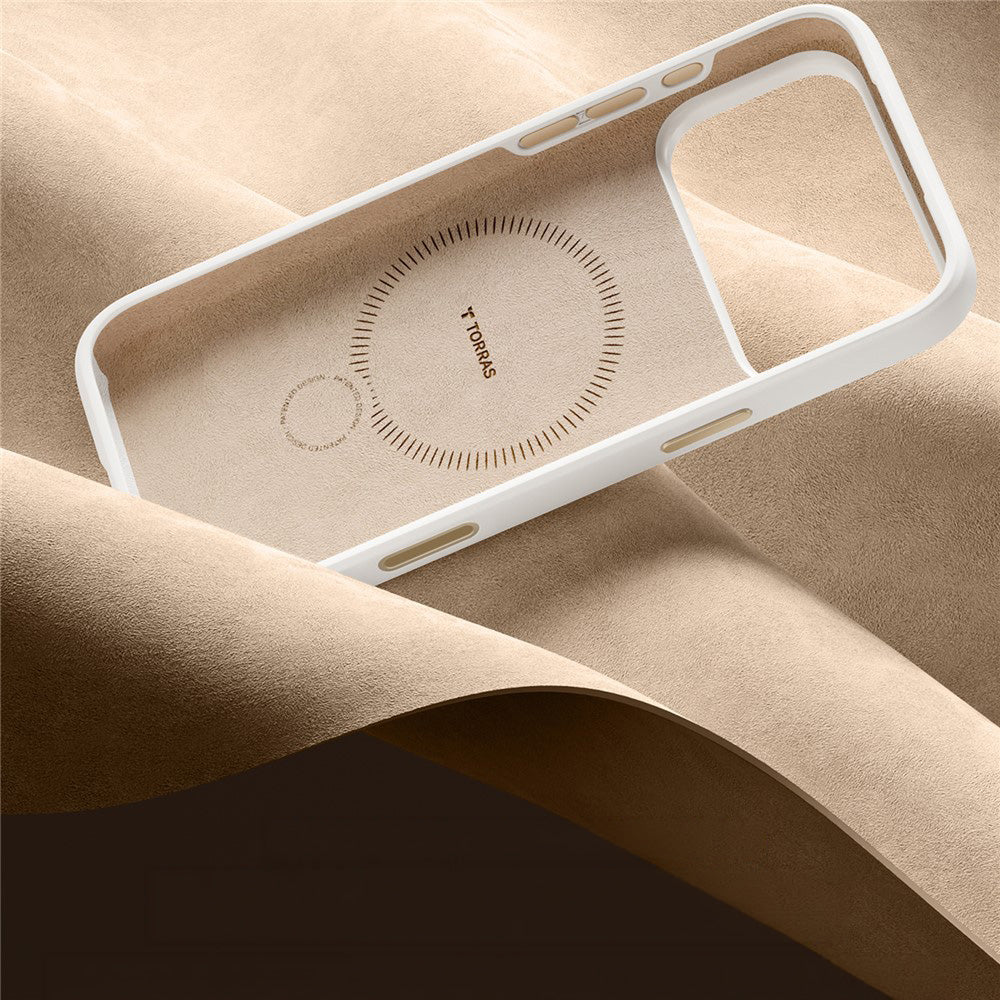 Handyhülle mit 360° drehbarem Standfuß mit MagSafe für iPhone 18 Pro Max / 17 Pro Max, Torras Q3 Silicone, Weiß (6/7)