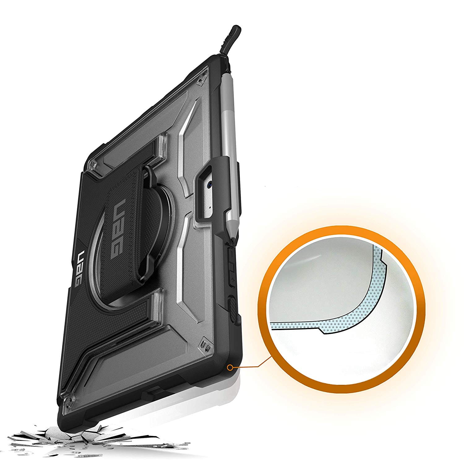 Hülle für Microsoft Surface Go 4 / Go 3 / Go 2 / Go, Urban Armor Gear UAG Plasma, Schwarz / Transparent
