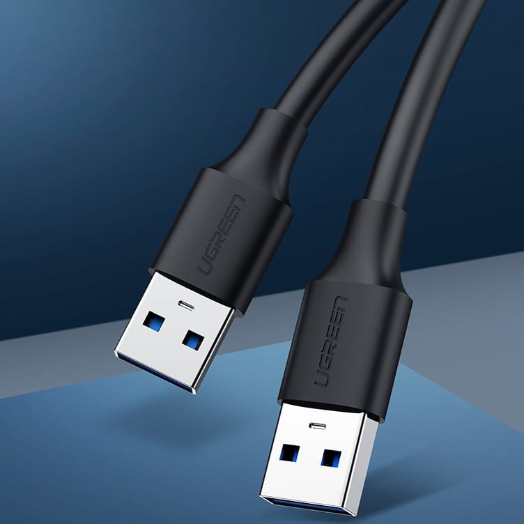 Kabel Ugreen USB 2.0 (Stecker) zu USB 2.0 (Stecker), 2m, Schwarz