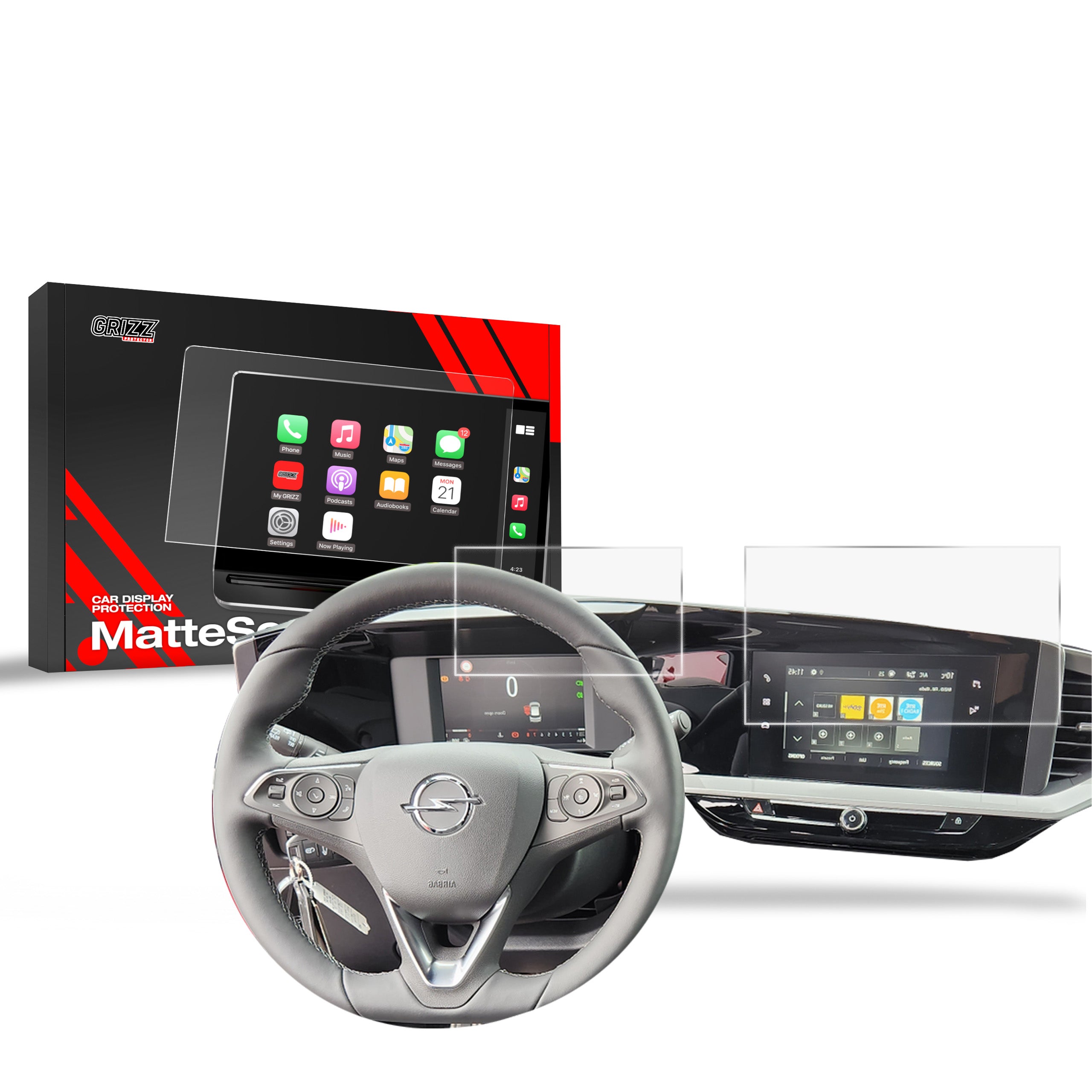 Matte Autodisplayfolie 2in1 für Opel Mokka 2 7" (2021-2026), Grizz Protector