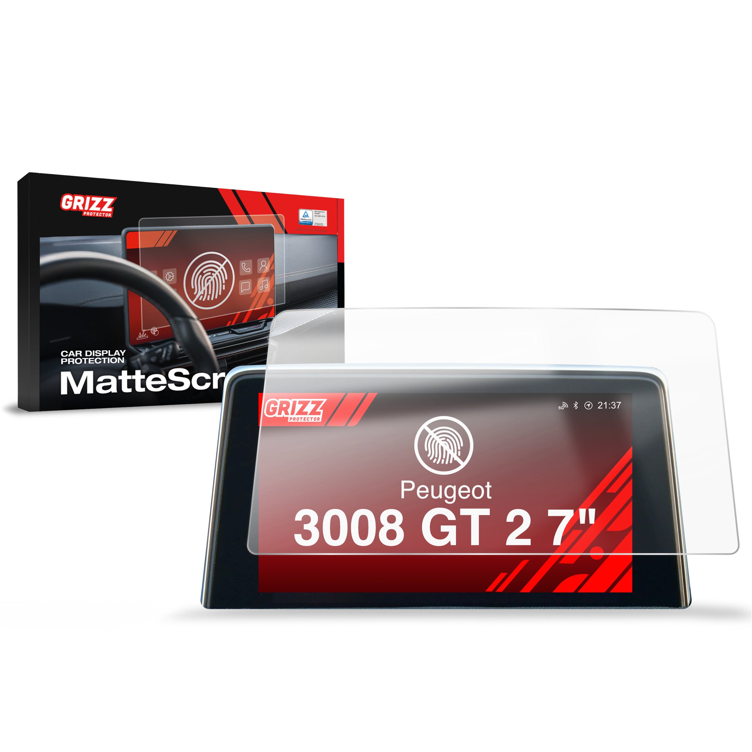Matte Autodisplayfolie für Peugeot 3008 GT 2 (2016-2020), Grizz Protector