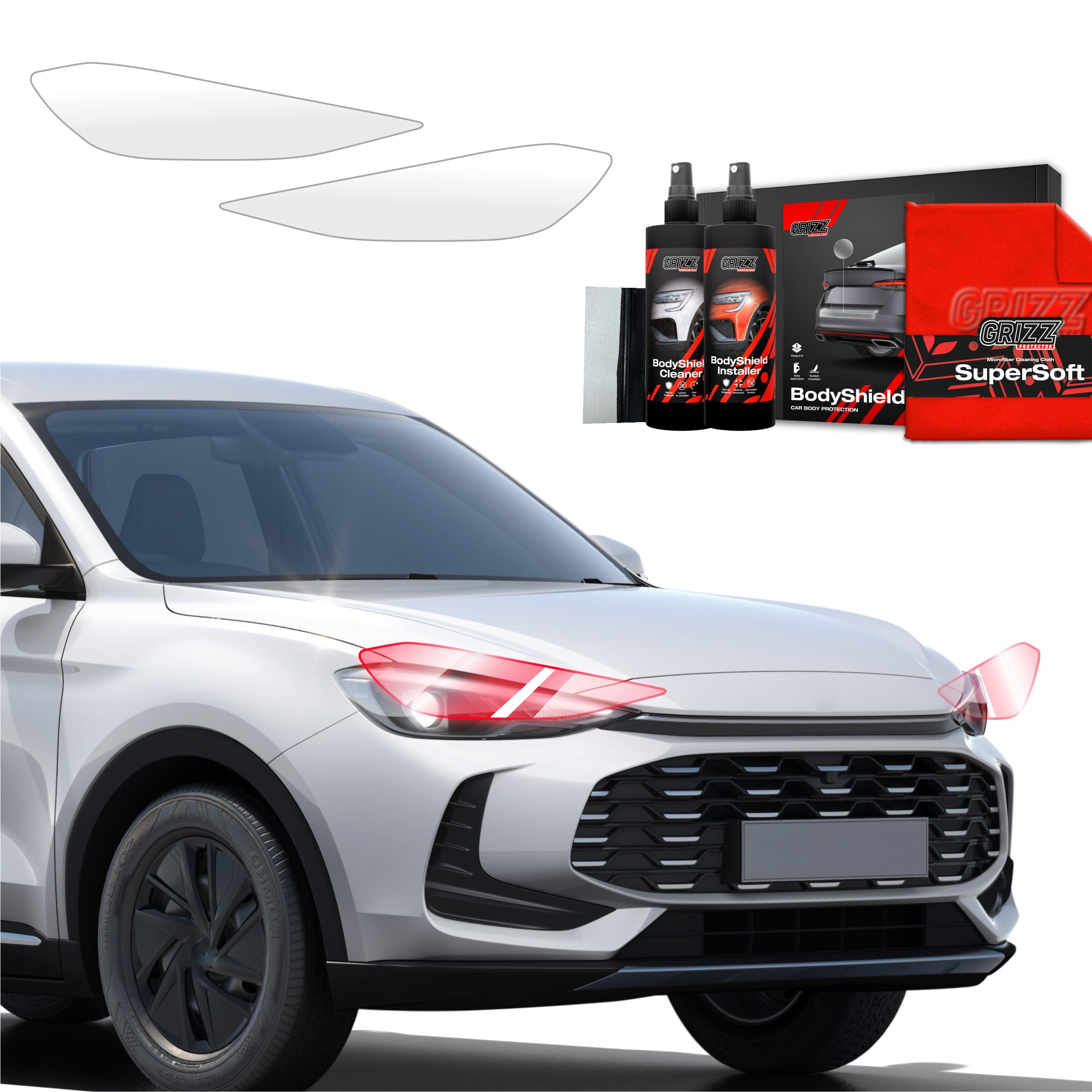 2in1 Schutzfolie Grizz Protector für Scheinwerfer - MG ZS Hybrid+ (2024-2026)