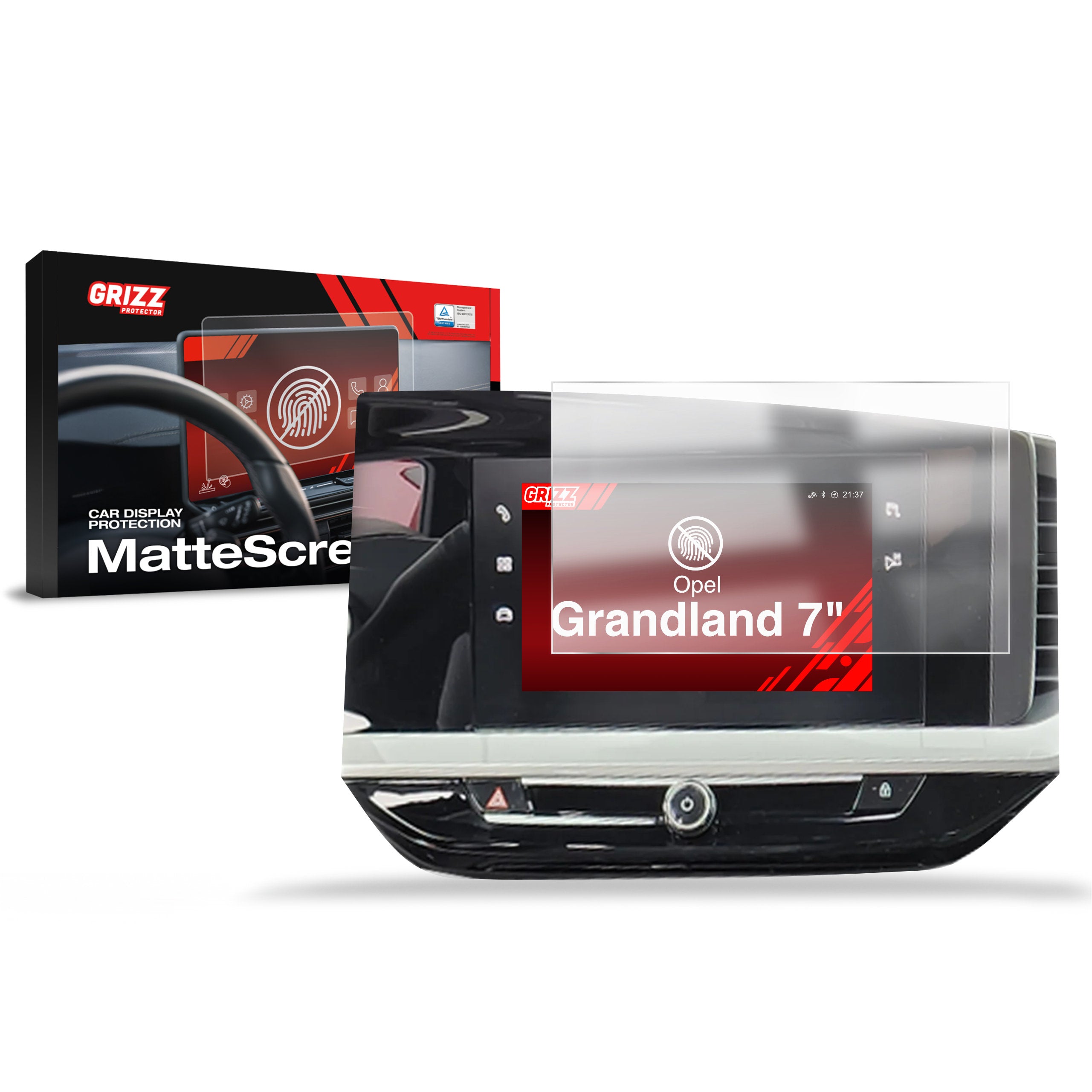 Matte Autodisplayfolie für Opel Grandland 7" (2021-2024), Grizz Protector
