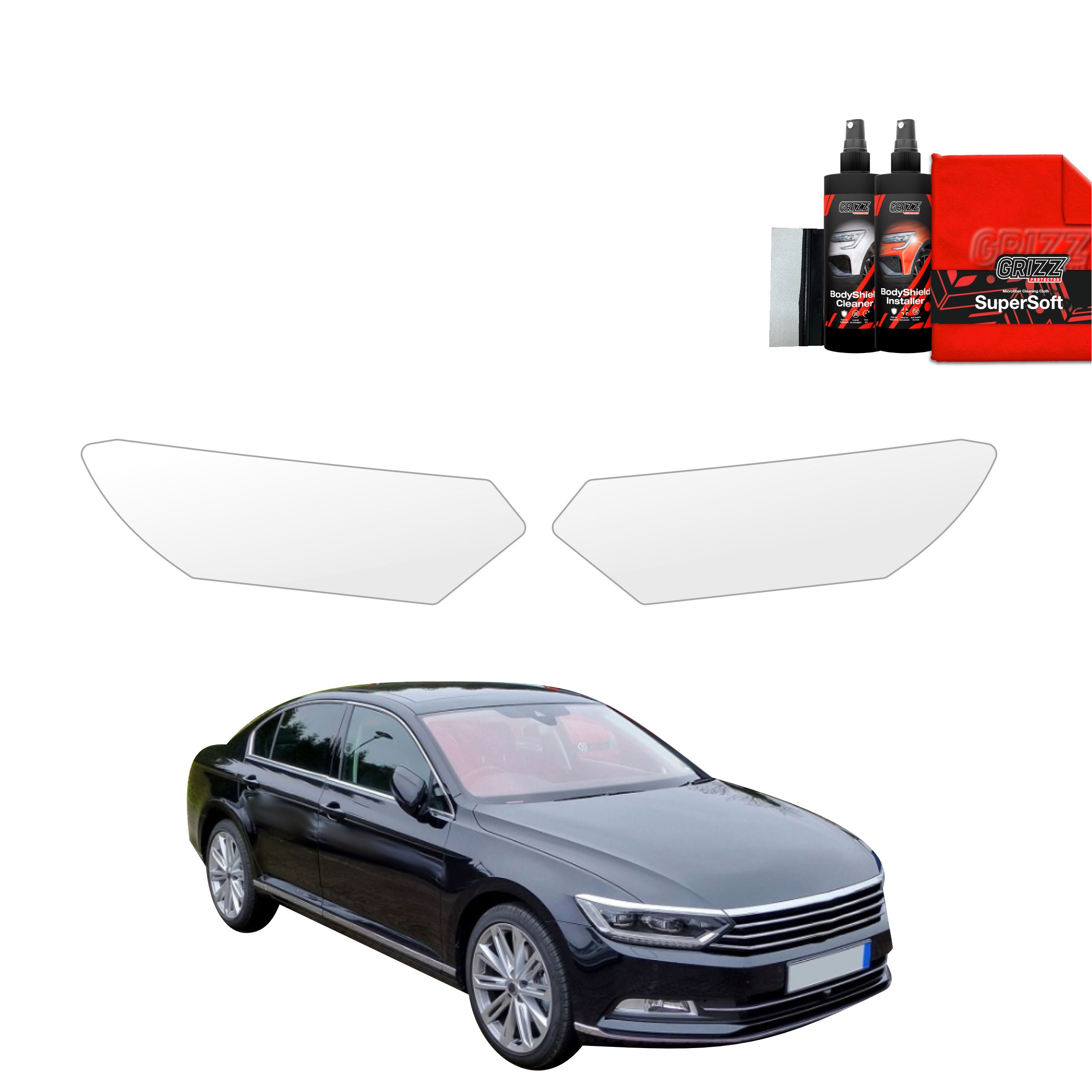 2in1 Schutzfolie Grizz Protector für Scheinwerfer - Volkswagen Passat B8 Sedan (2014-2022)