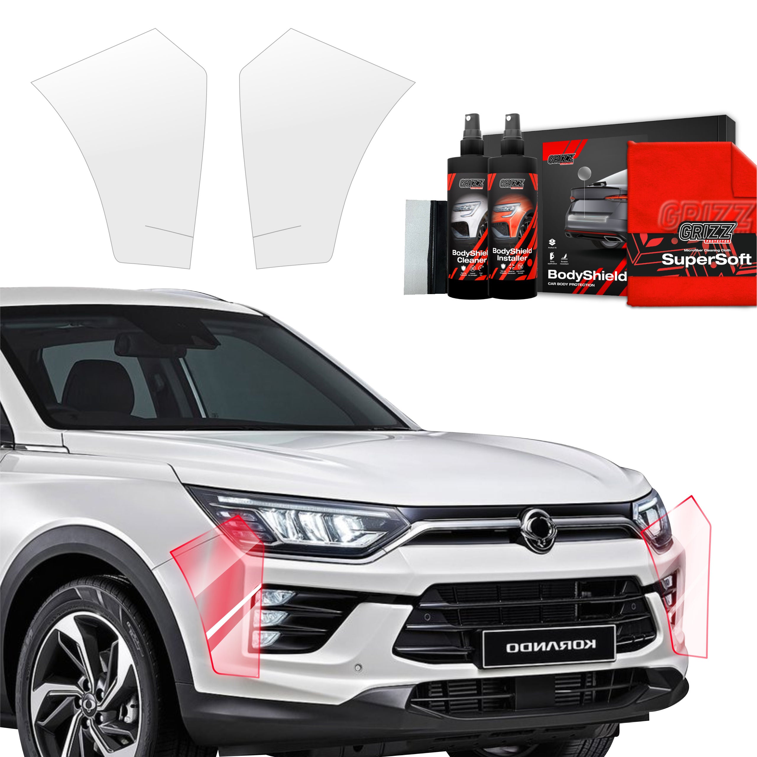 2in1 Schutzfolie Grizz Protector für Stoßstange - SsangYong Korando (2023-2026)