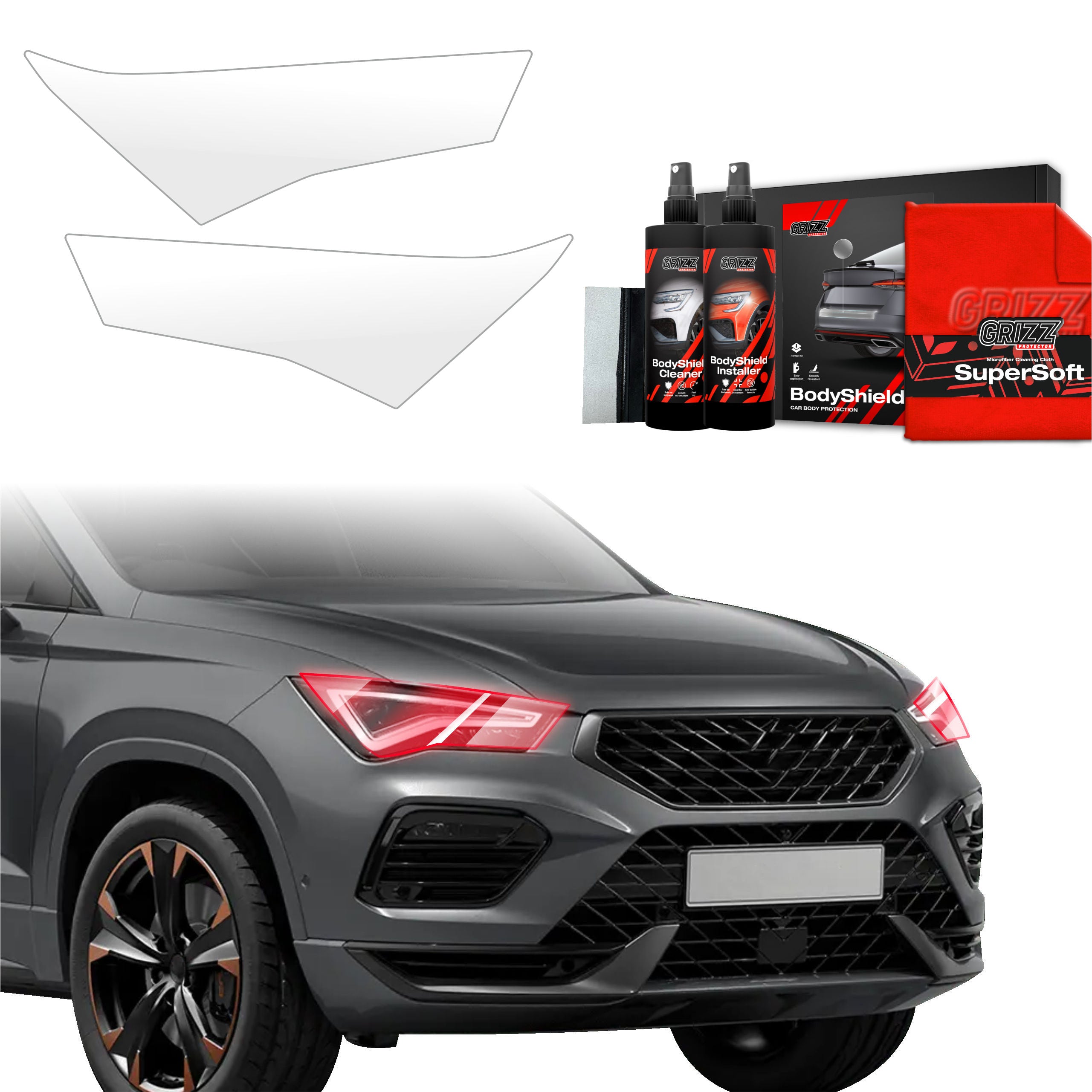 2in1 Schutzfolie Grizz Protector für Scheinwerfer - Cupra Ateca (2020-2025