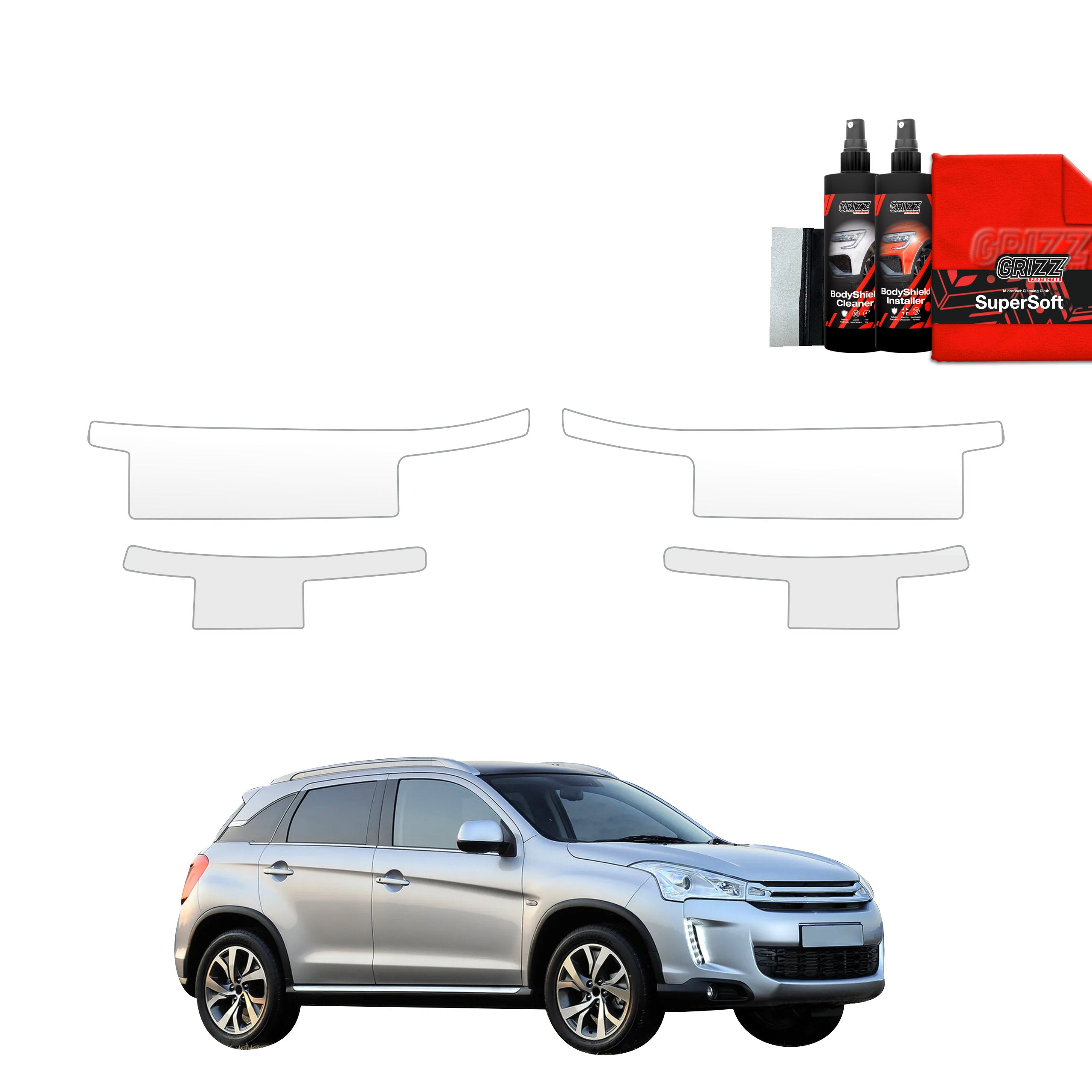 4in1 Schutzfolie Grizz Protector für Schweller - Citroen C4 Aircross (2012-2017)