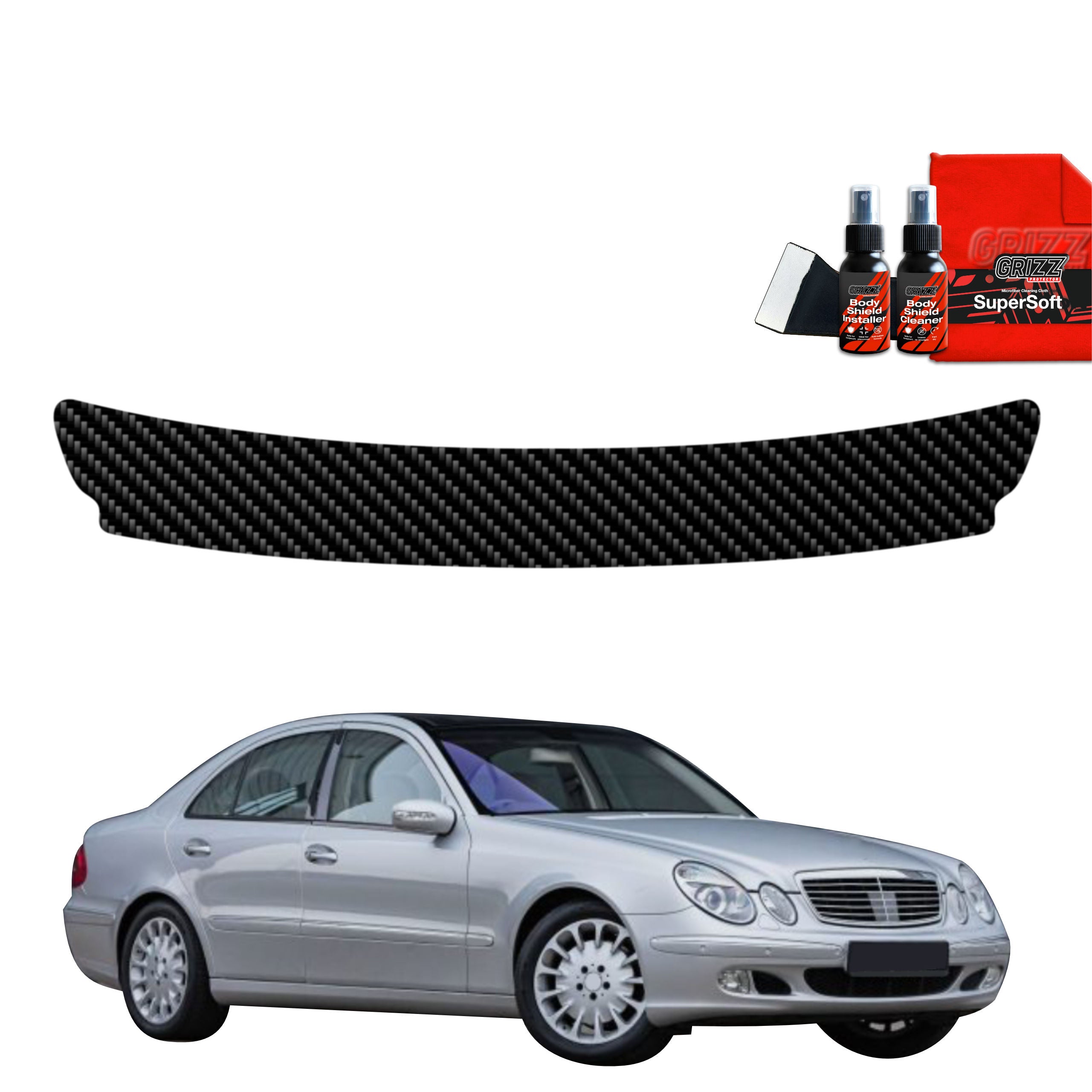 Kohlenstoff Schutzfolie Grizz Protector für Ladekante - Mercedes Benz E Klasse W211 Sedan (2002-2009)