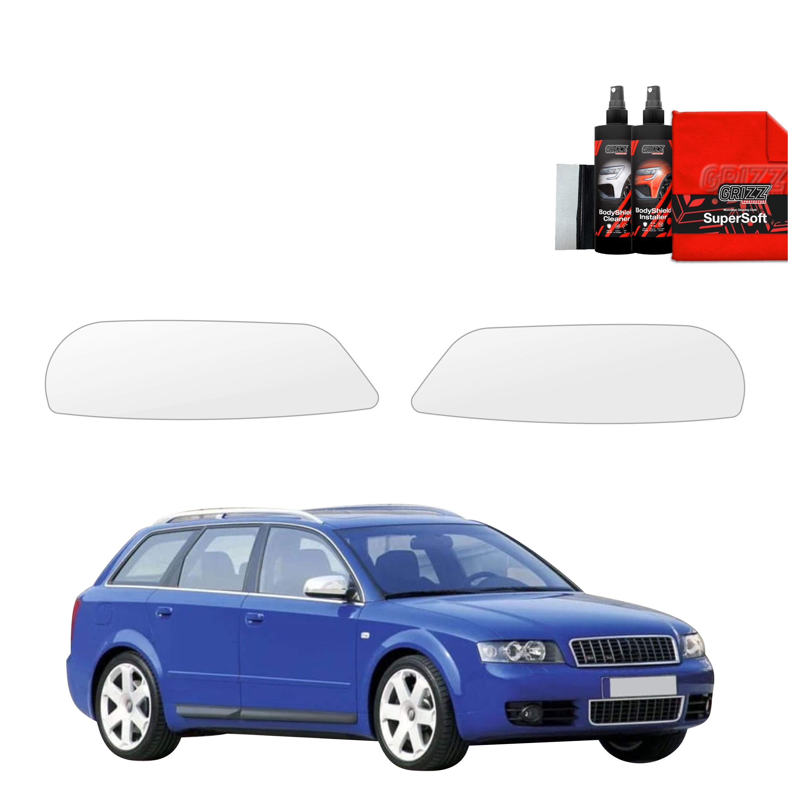 2in1 Schutzfolie Grizz Protector für Scheinwerfer - Audi A4 B6 Avant (2000-2006)