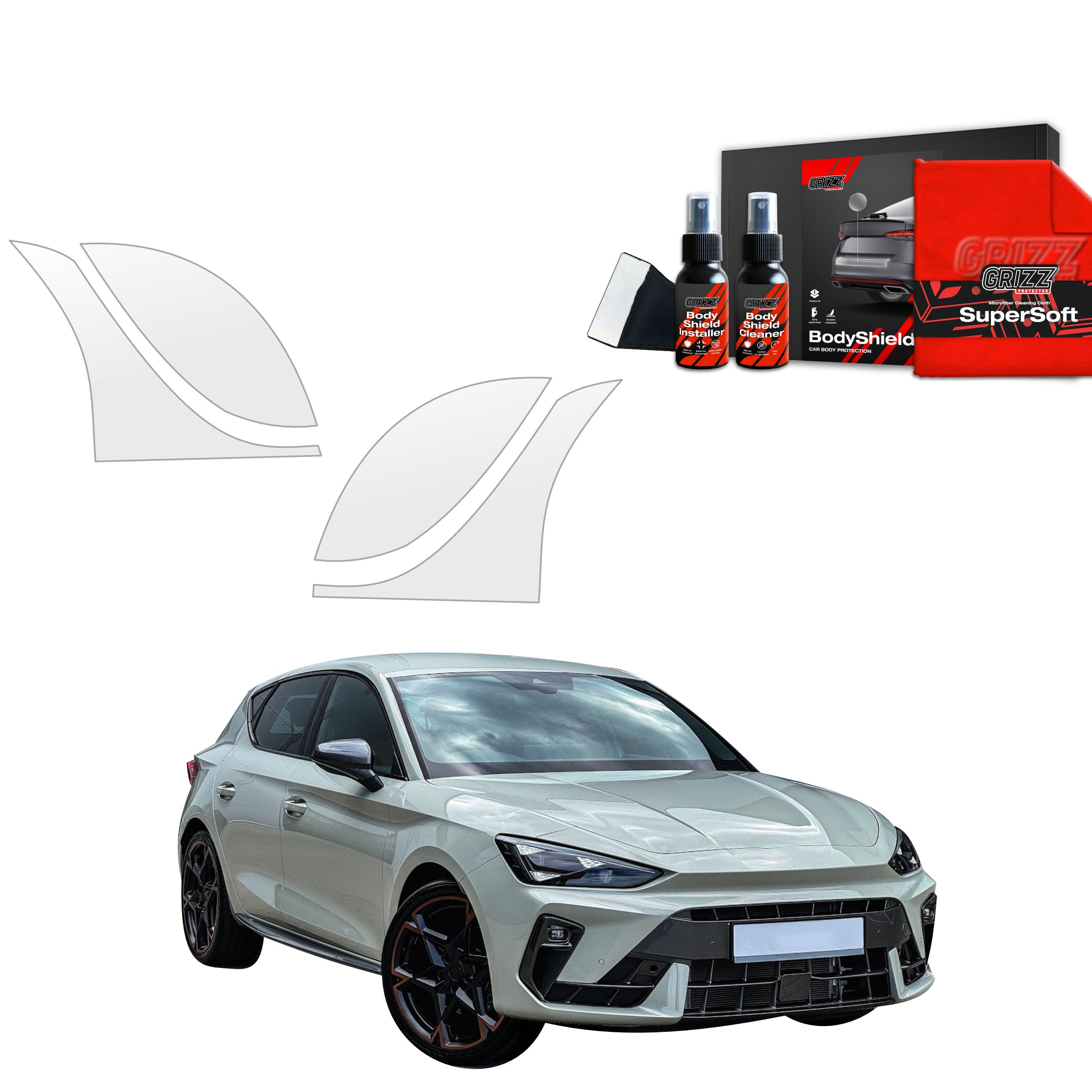 4in1 Schutzfolie Grizz Protector für hinteren & vorderen Seitenschwelle - Cupra Leon Hatchback (2024-2026)