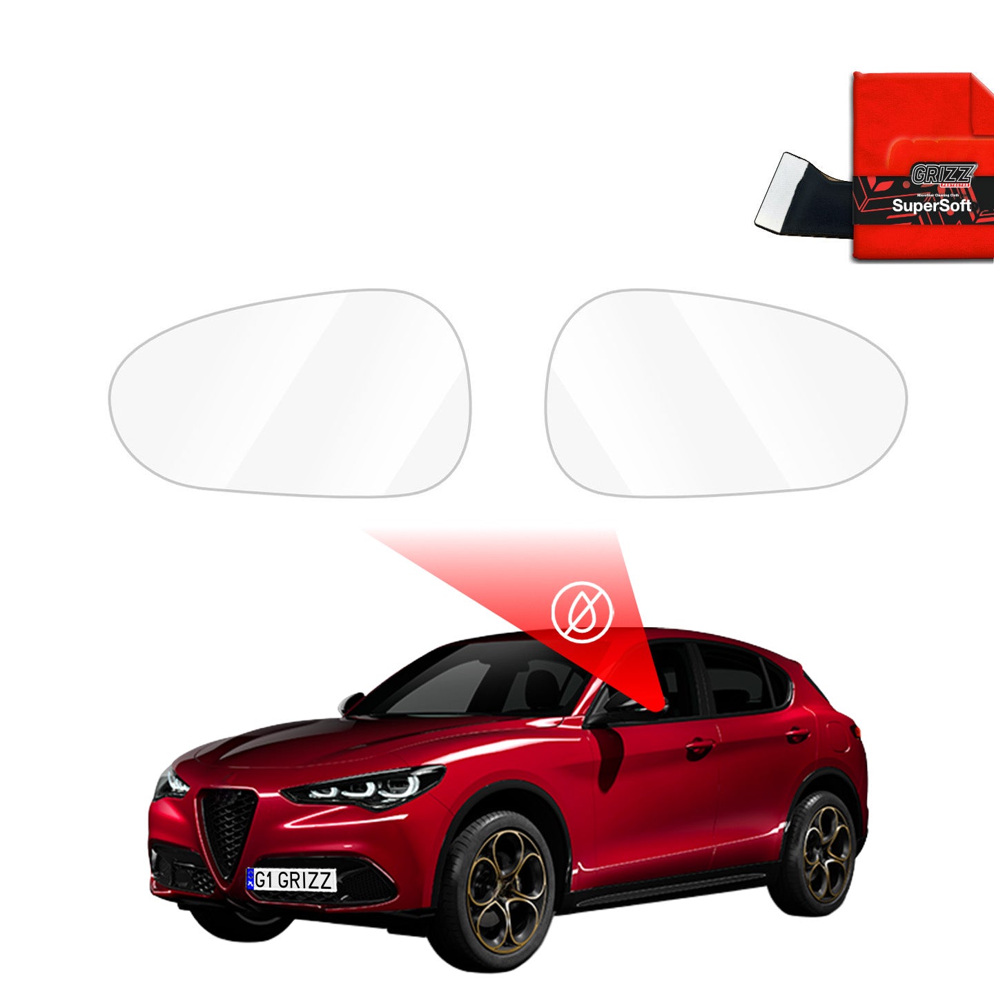Regenschutzfolie Grizz Protector für Außenspiegel - Alfa Romeo Stelvio (2017-2026)