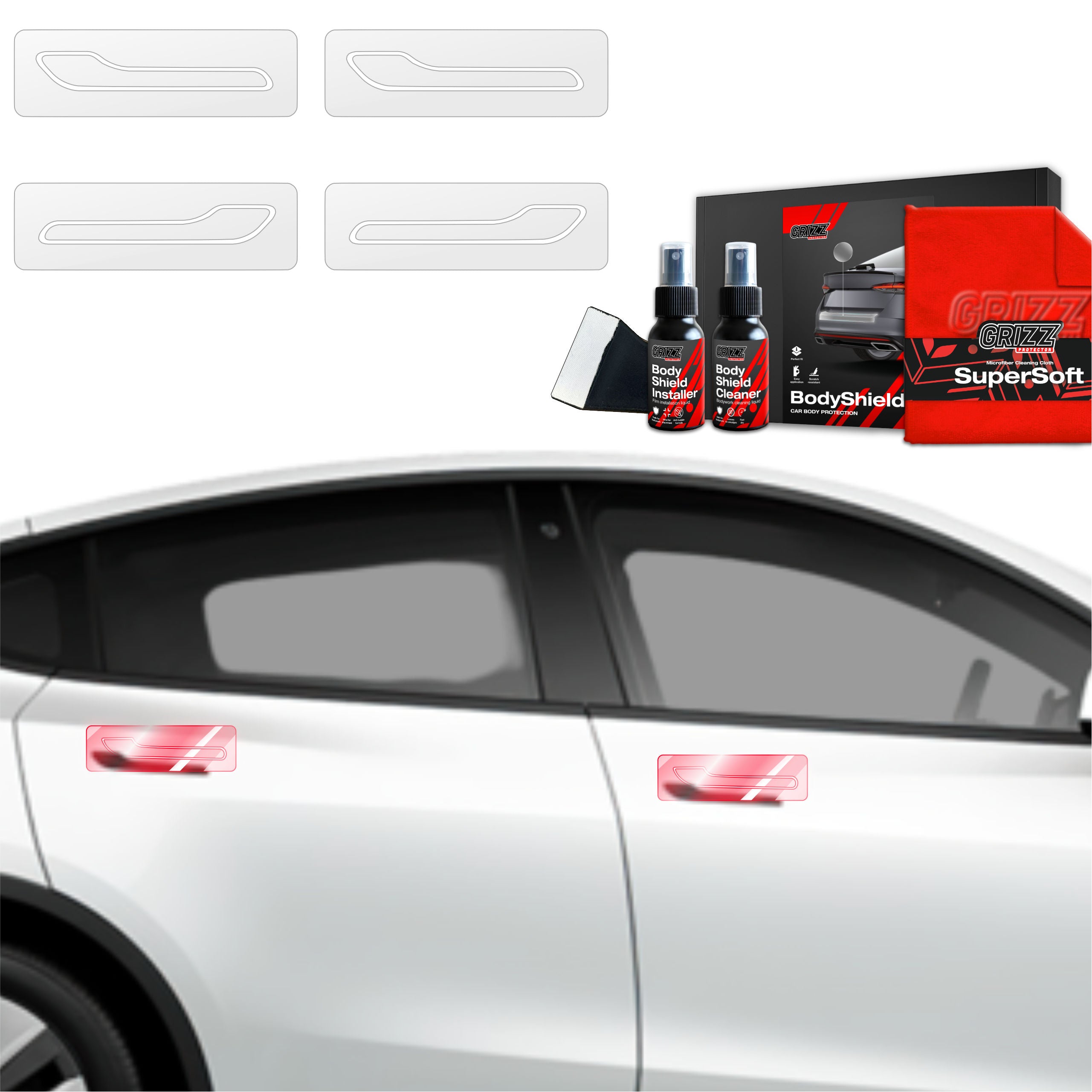 4in1 Schutzfolie Grizz Protector für Türgriffmulden - Tesla Model Y (2020-2024)