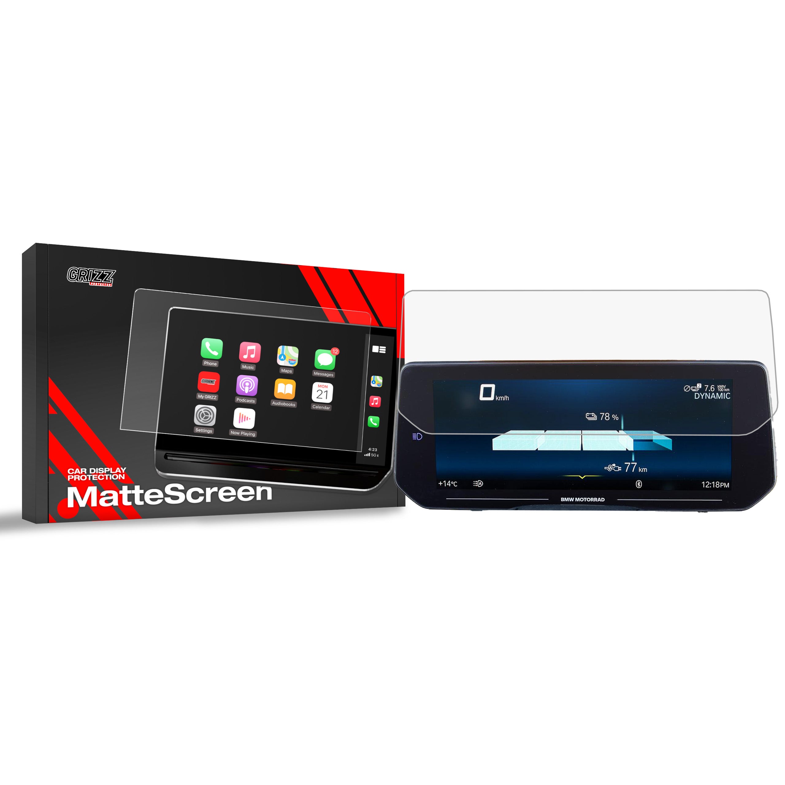 Matte Autodisplayfolie für BMW CE 04 10,25" TFT (2022-...), Grizz Protector