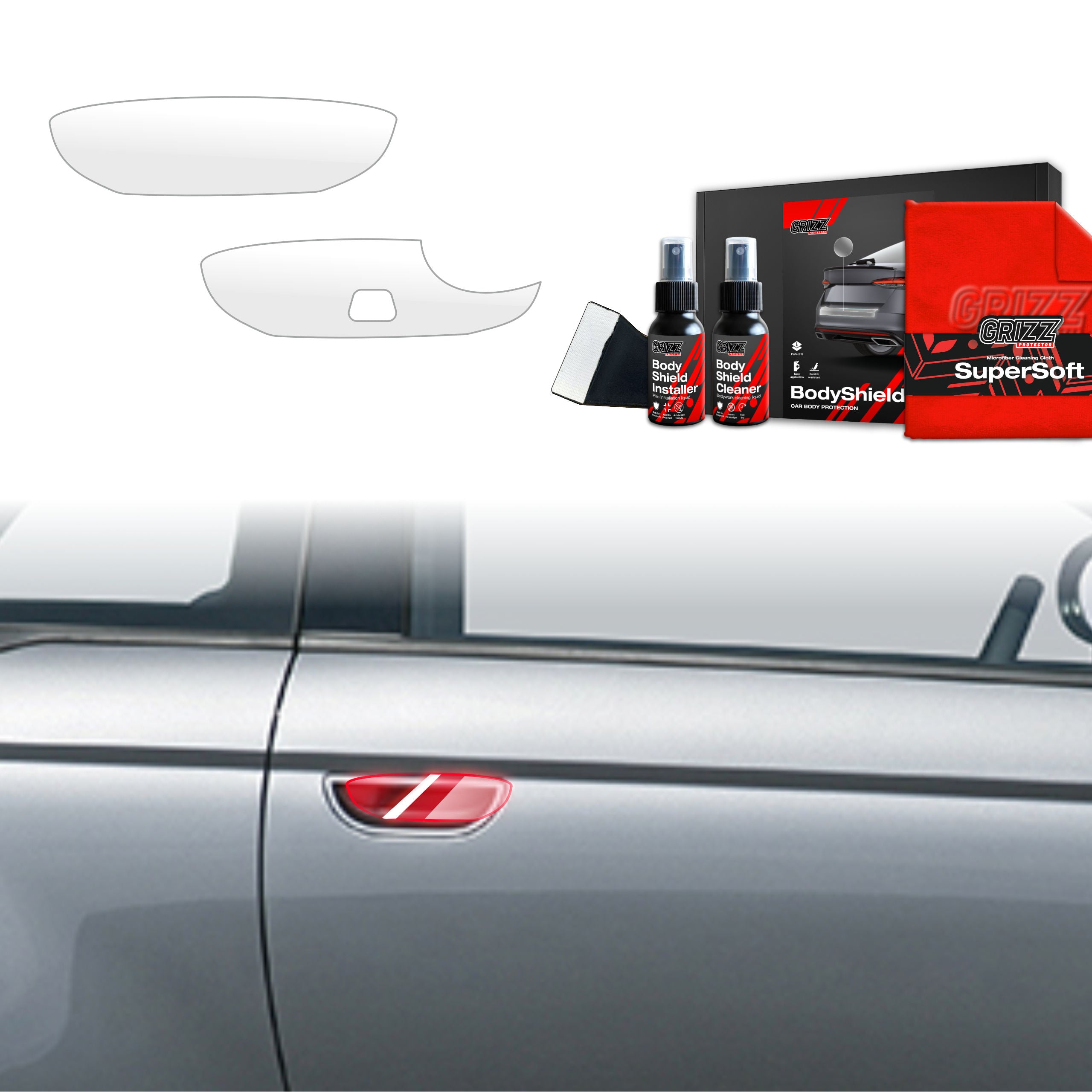 2in1 Schutzfolie Grizz Protector für Türgriffmulden - Fiat 500 (2016-2026)
