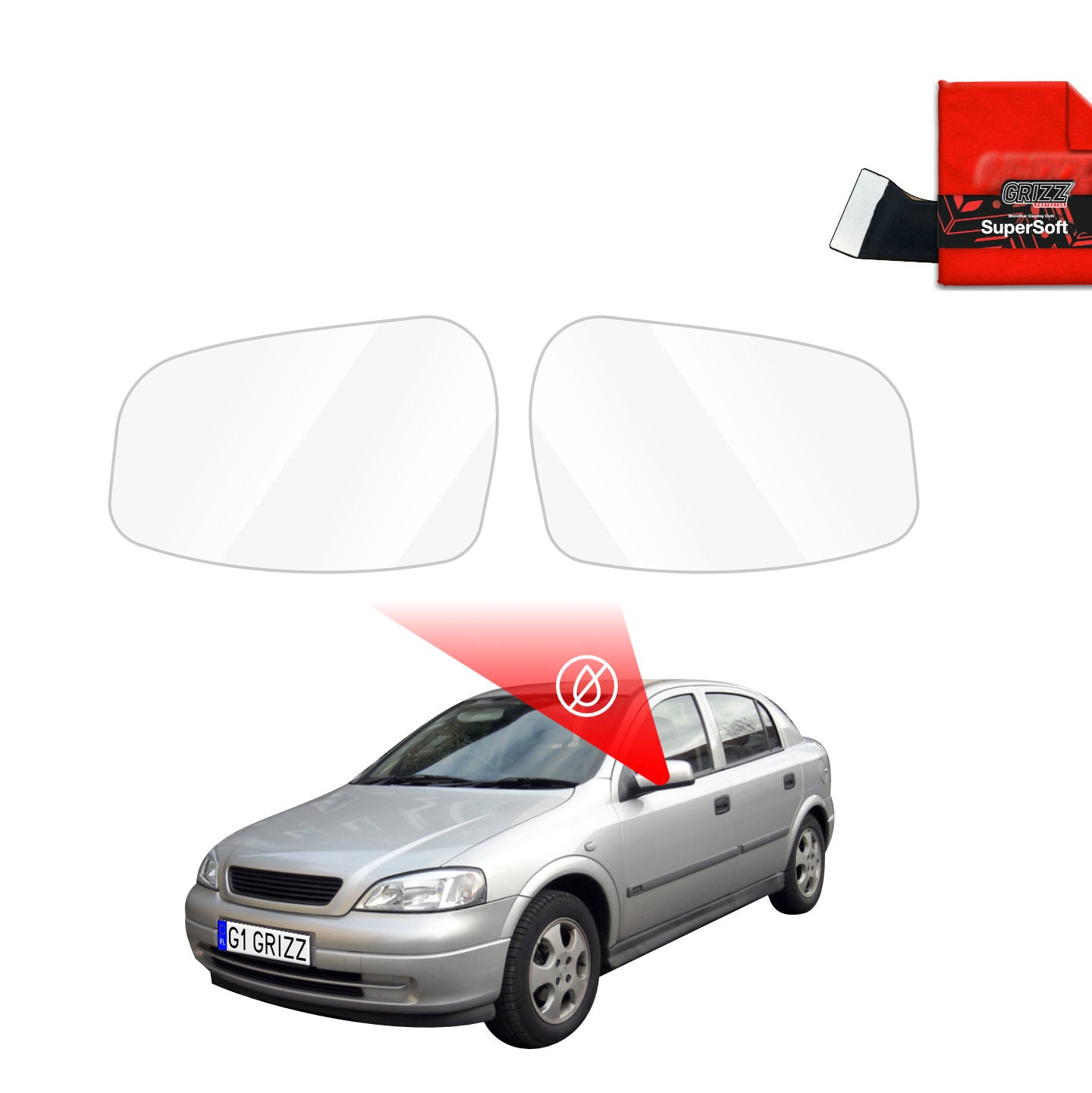 Regenschutzfolie Grizz Protector für Außenspiegel - Opel Astra G Hatchback 5D (1998-2009)