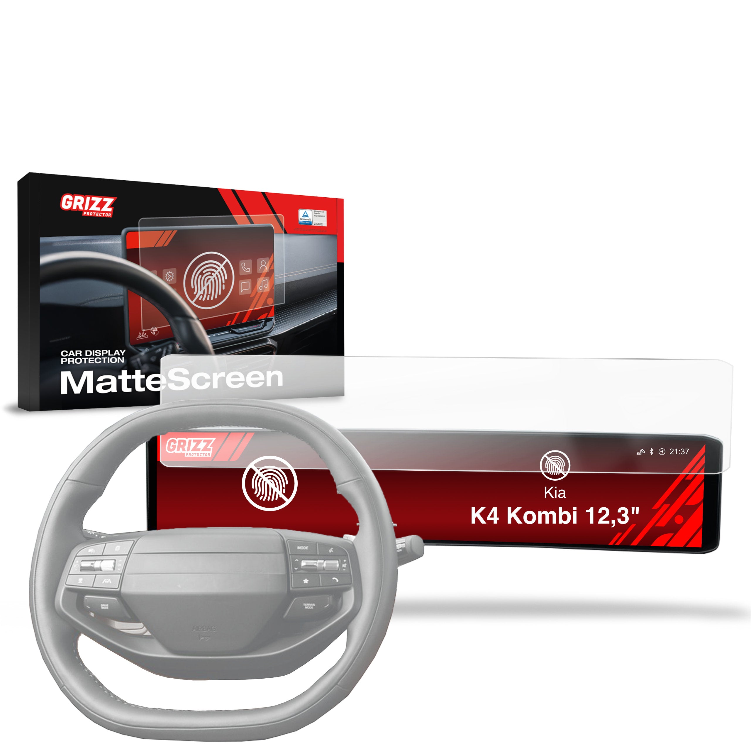 Matte Autodisplayfolie für Kia K4 Kombi 24" (2026), Grizz Protector