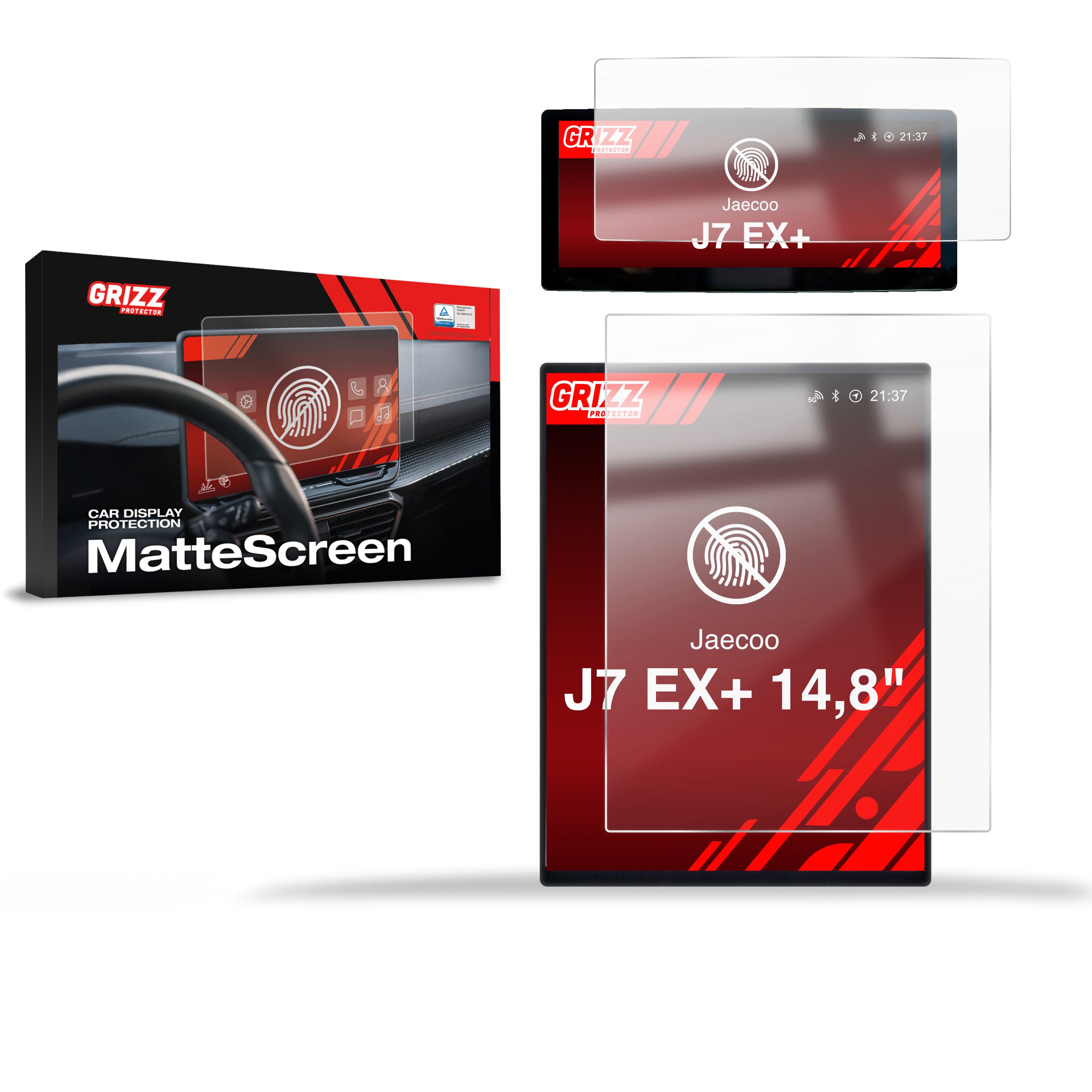 Matte Autodisplayfolie 2in1 für Jaecoo J7 EX+ 14,8" (2024-2026), Grizz Protector