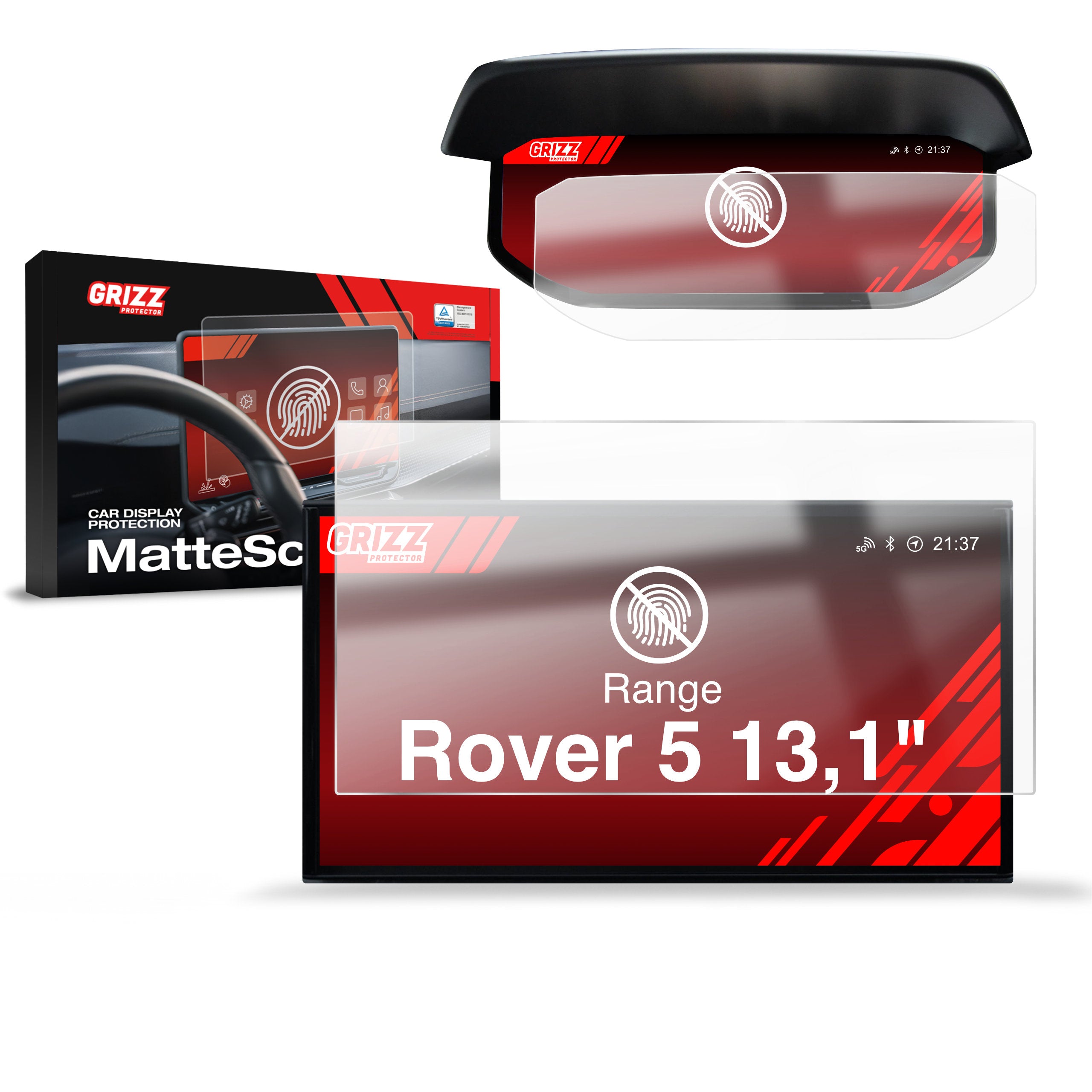 Matte Autodisplayfolie 2in1 für Range Rover 5 13,1" (2021-2024), Grizz Protector