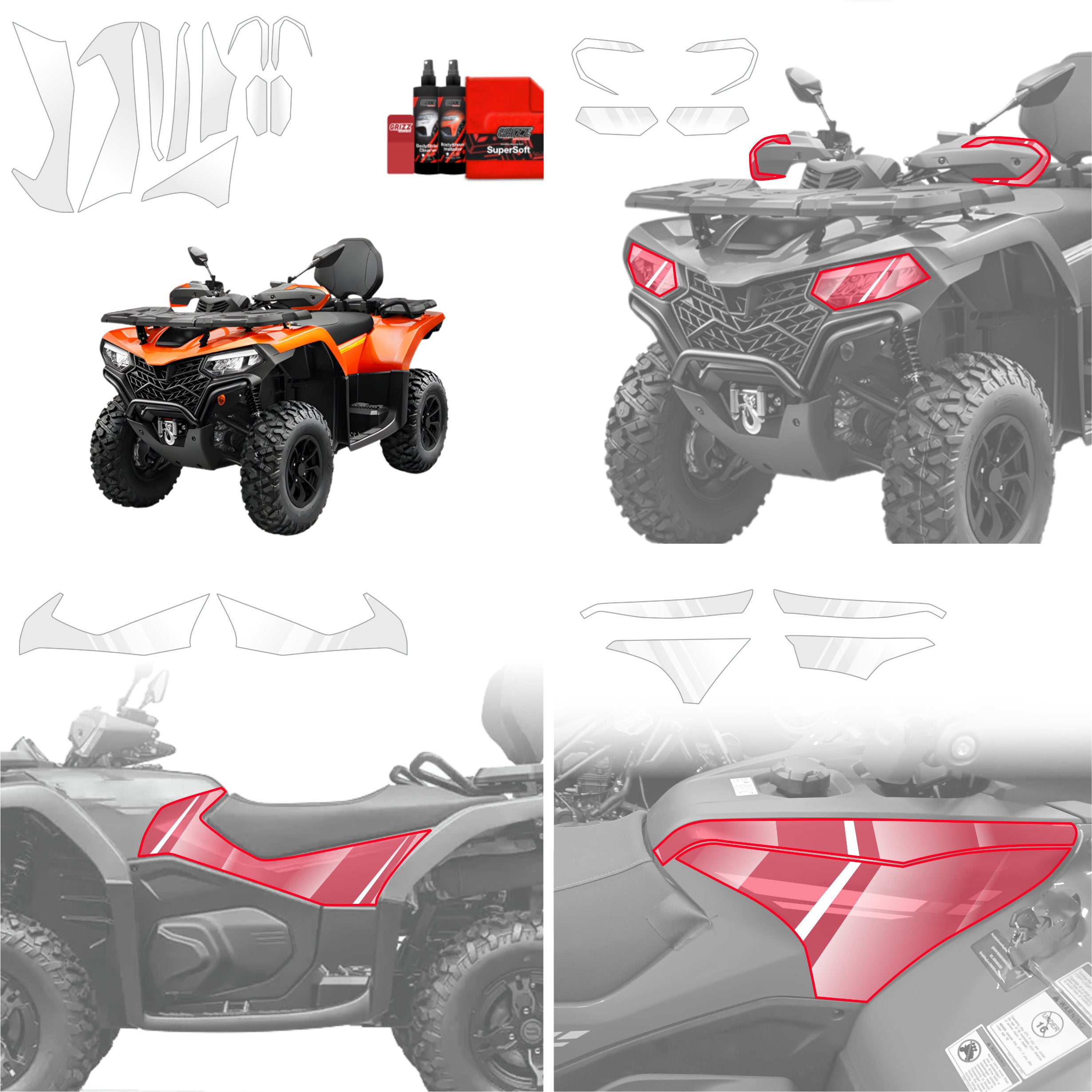 10in1 Schutzfolie Grizz Protector - CFMOTO CFORCE 520L (2020-2026)