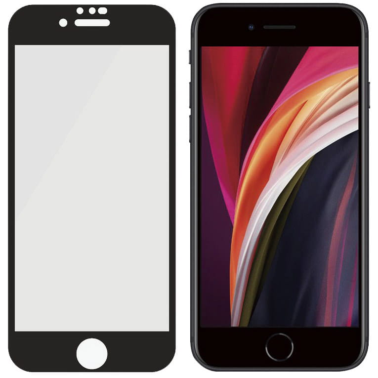 Gehärtetes Glas PanzerGlass Case Friendly E2E für iPhone SE 2022/2020 8/7/6s/6 schwarzer Rahmen