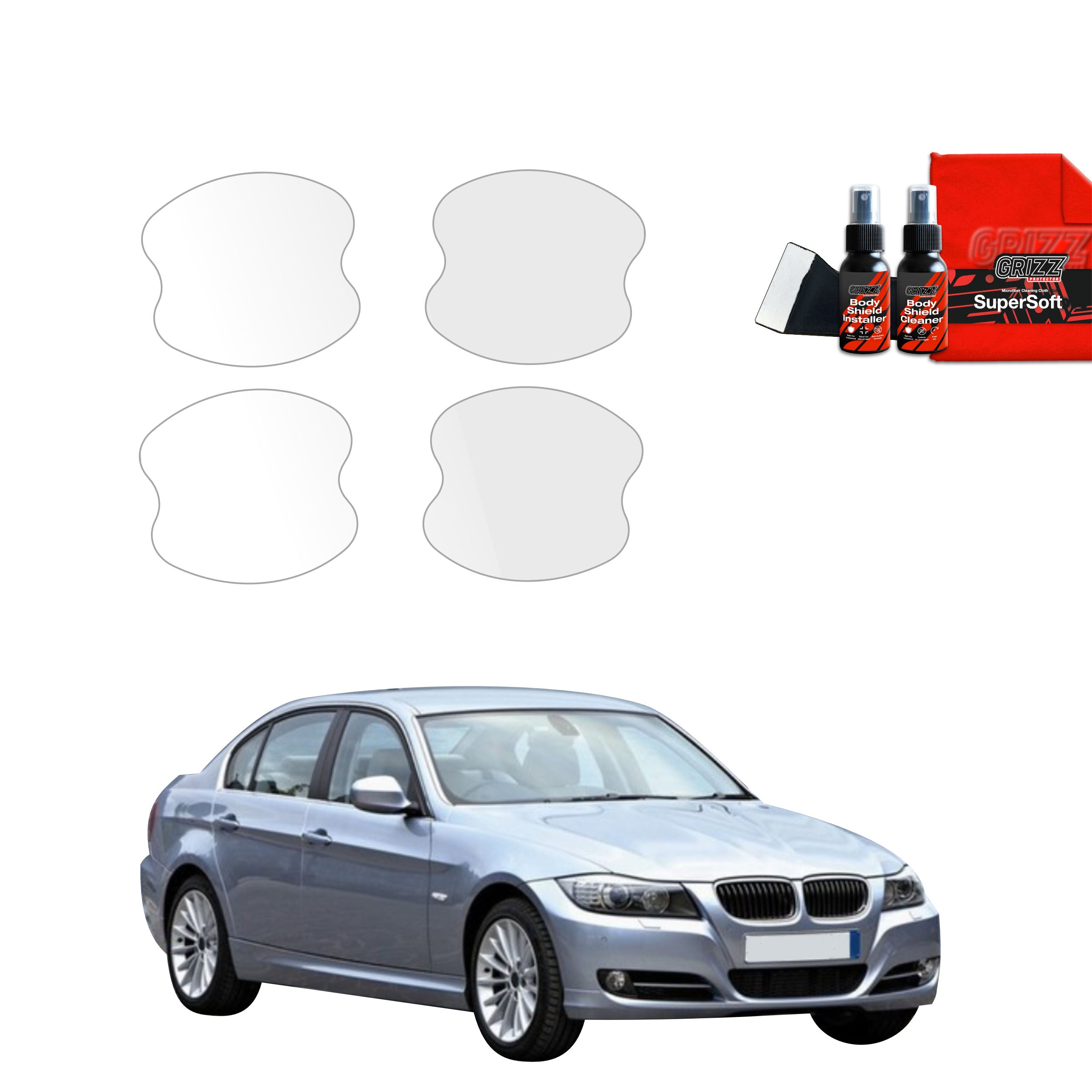 4in1 Schutzfolie Grizz Protector für Türgriffmulden - BMW 3 E90 Sedan Pre-LCI (2004-2008)