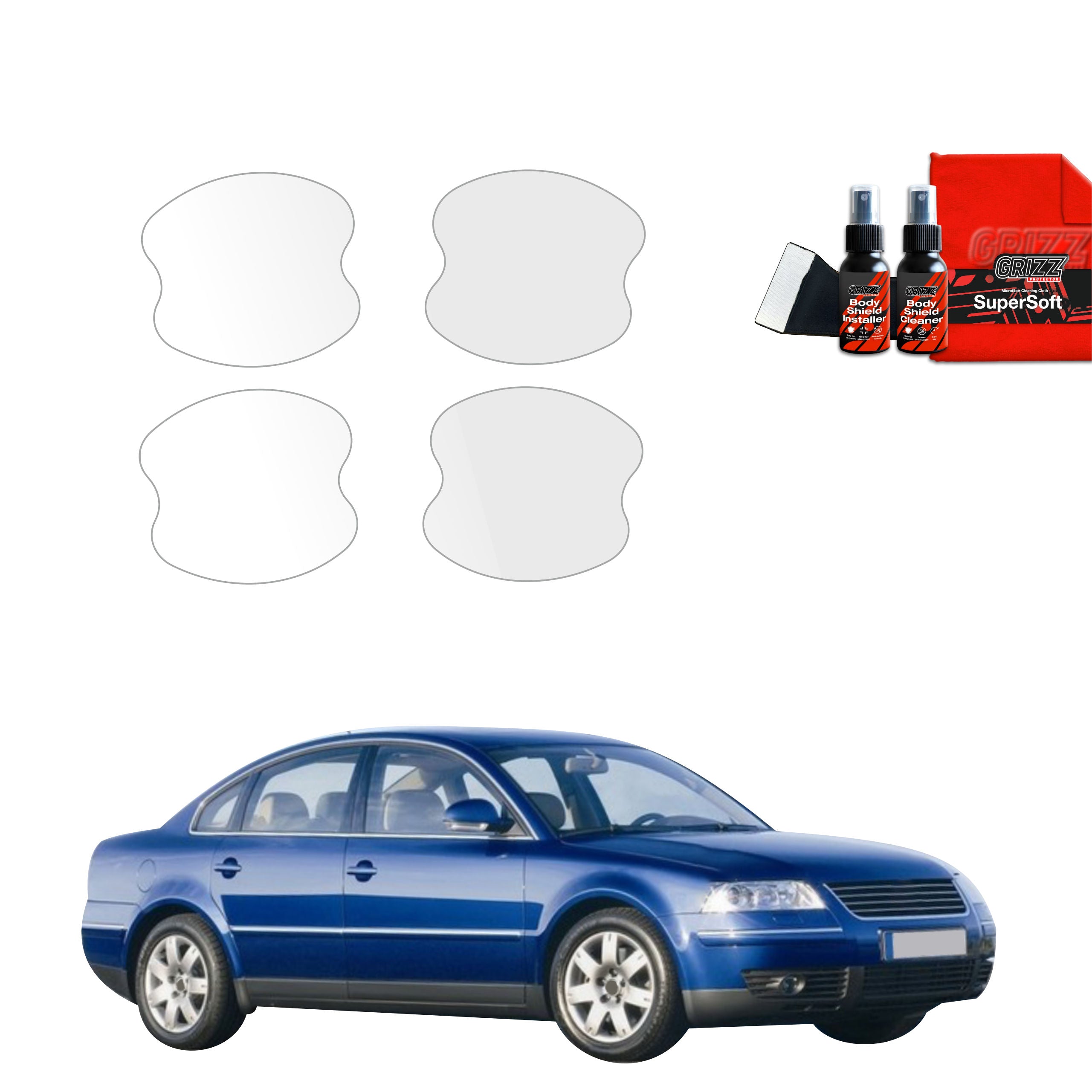 4in1 Schutzfolie Grizz Protector für Türgriffmulden - Volkswagen Passat B5 Sedan Facelifting (2000-2005)